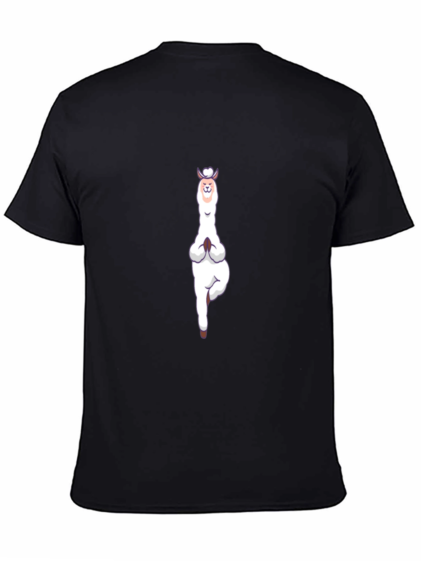 Yoga Llama Graphic Tee - Black Cotton T-Shirt