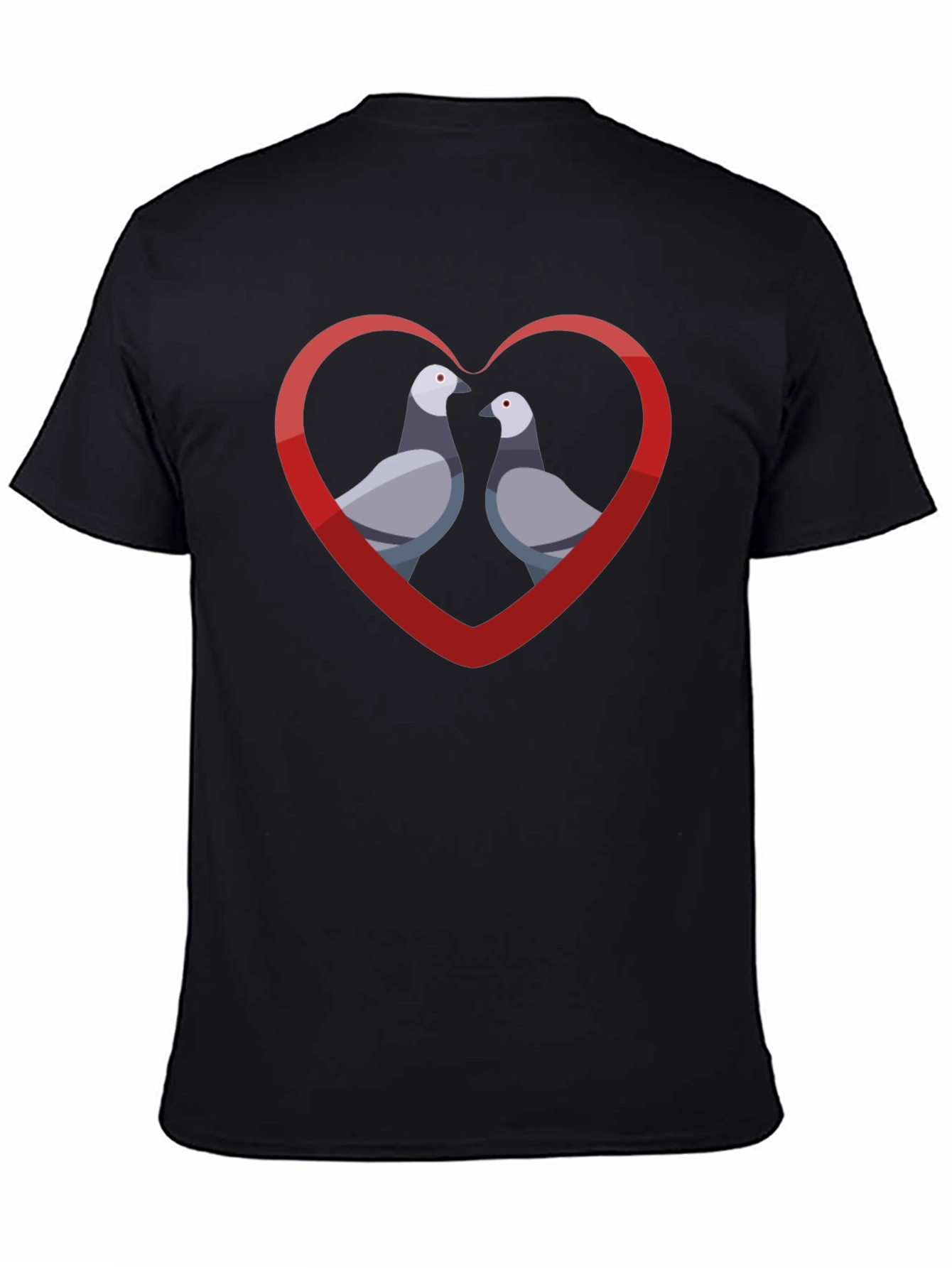 Pigeon Love Graphic Tee - Mens Black T-Shirt