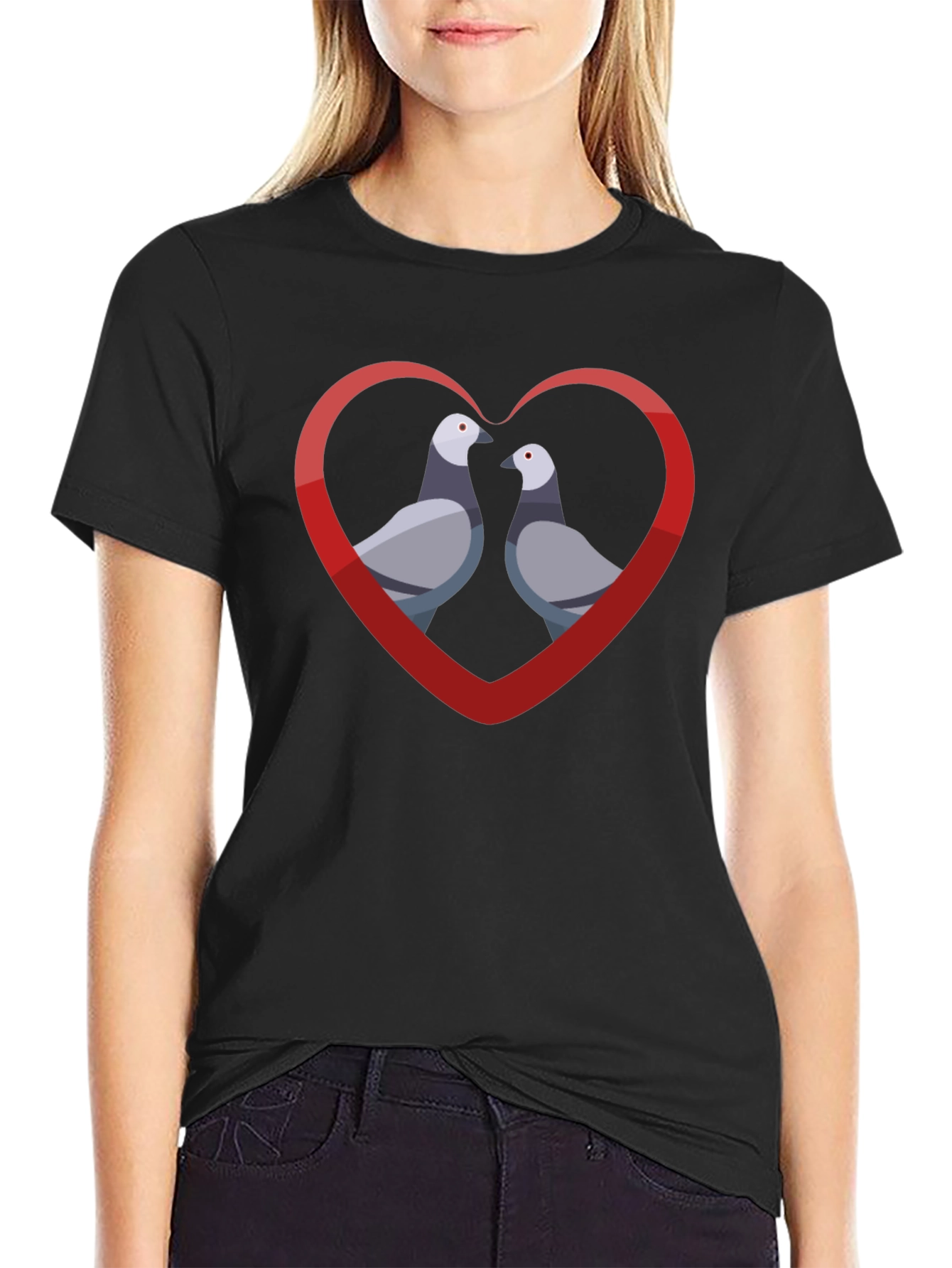 Pigeon Love Graphic Tee - Mens Black T-Shirt