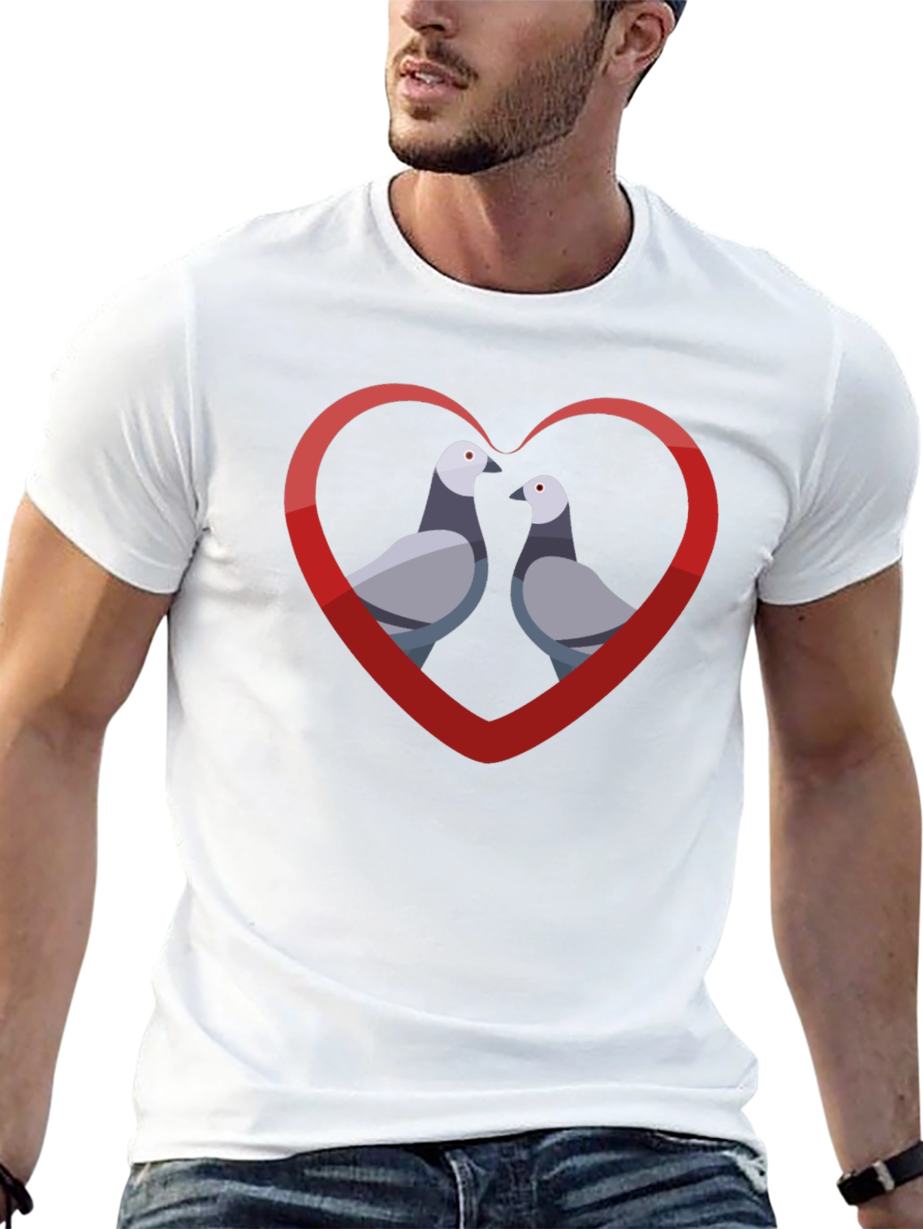 Pigeon Love Graphic Tee - Mens Black T-Shirt