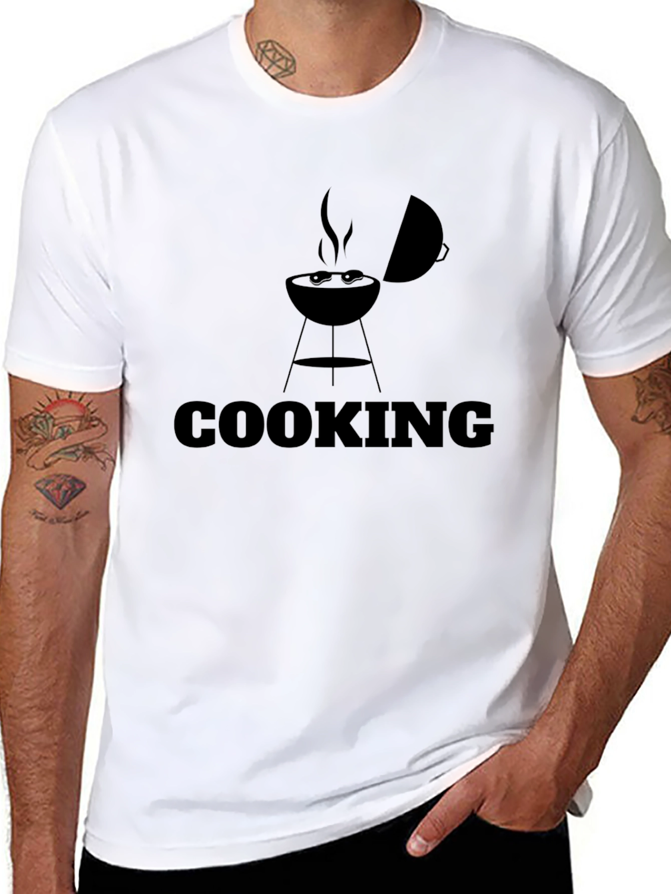 Cooking BBQ Graphic T-Shirt - Black
