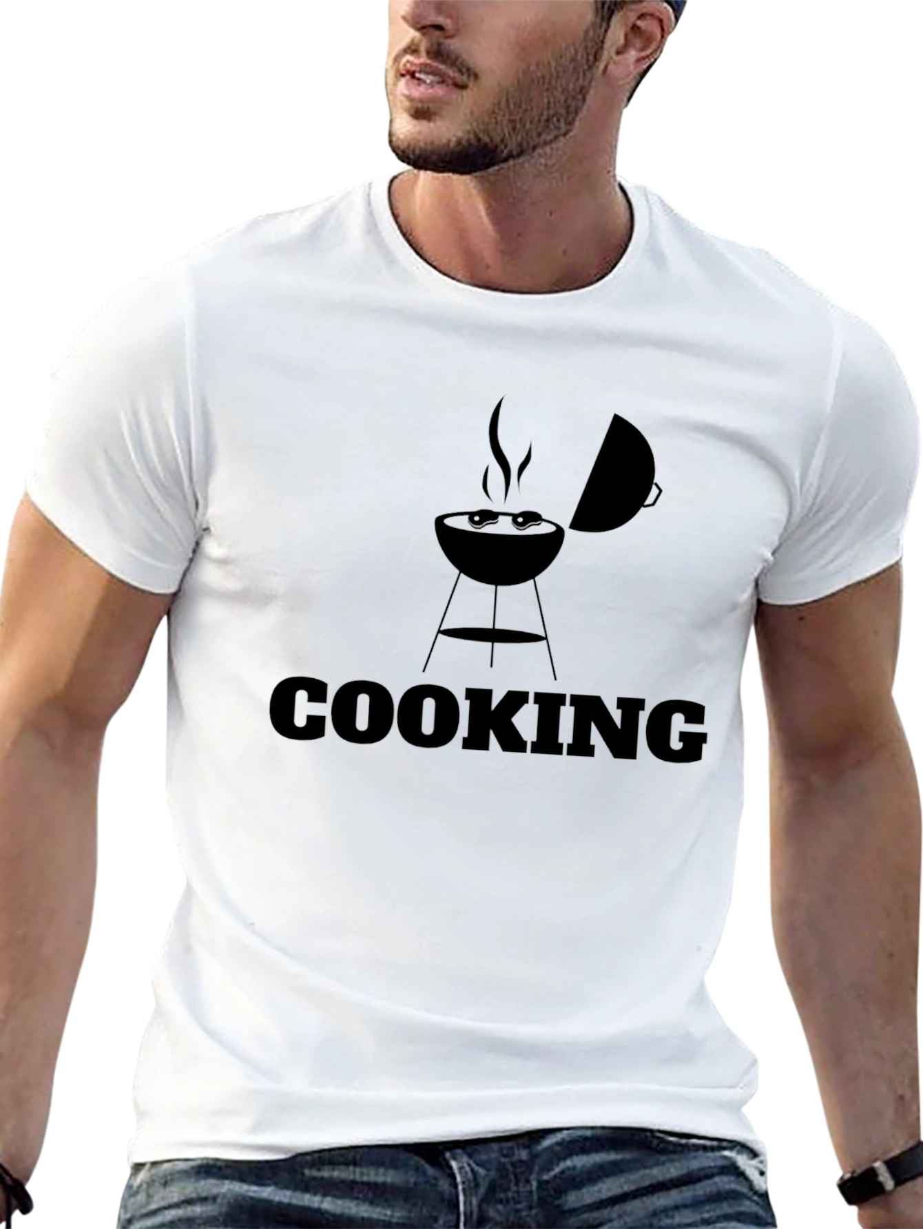 Cooking BBQ Graphic T-Shirt - Black