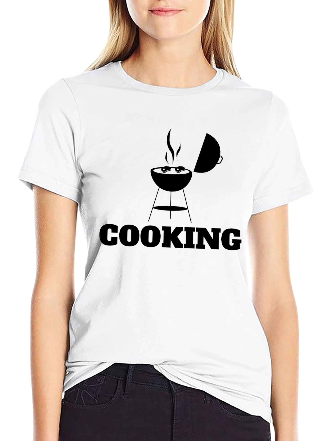 Cooking BBQ Graphic T-Shirt - Black