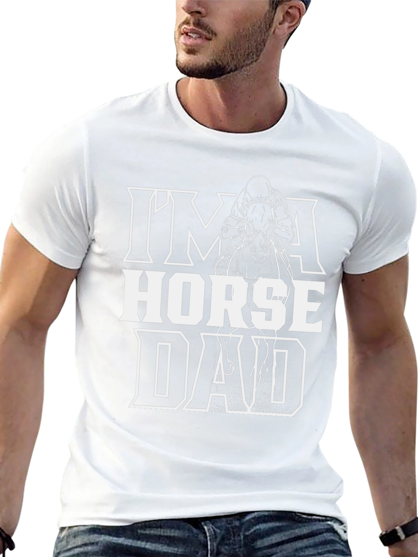 Im a Horse Dad Black Graphic Tee