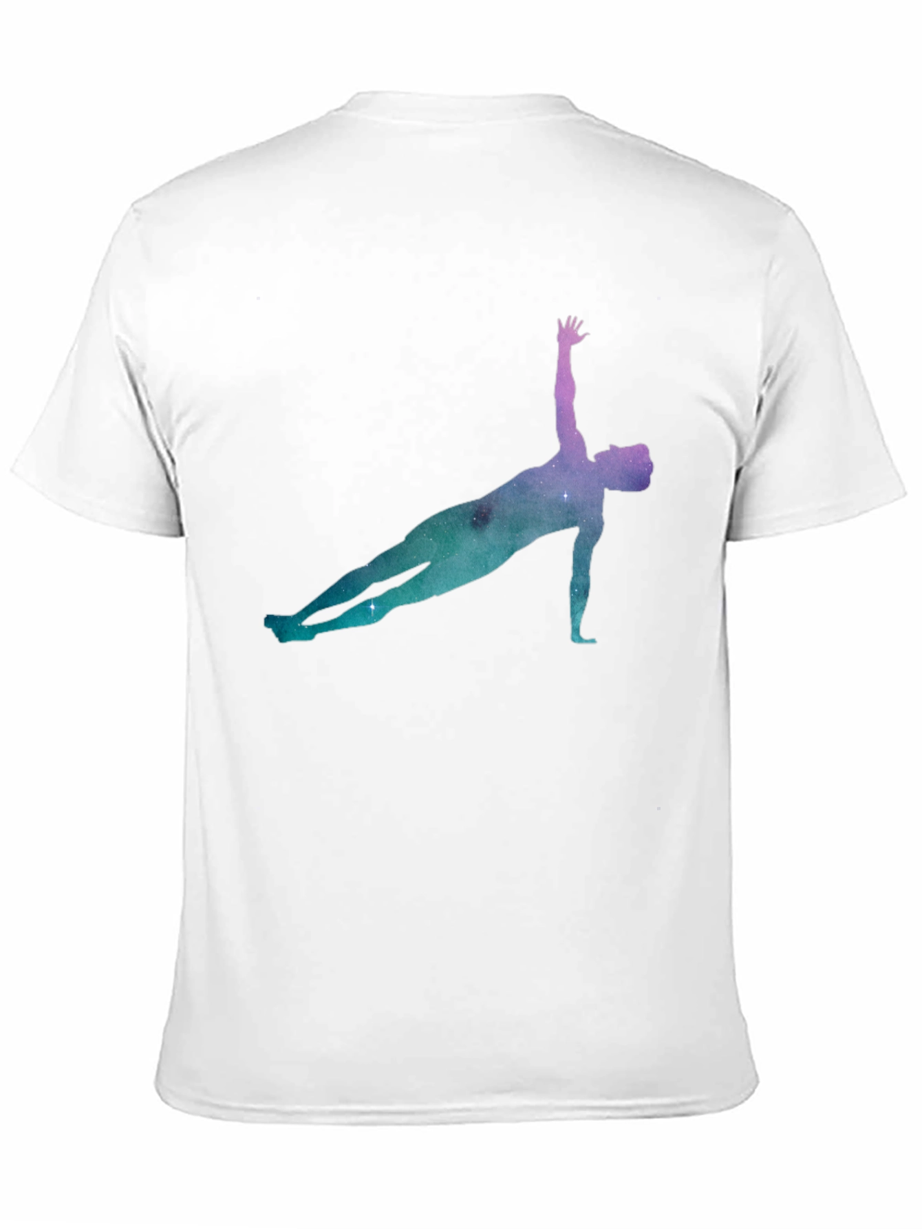 Yoga Pose Galaxy Print Black T-Shirt
