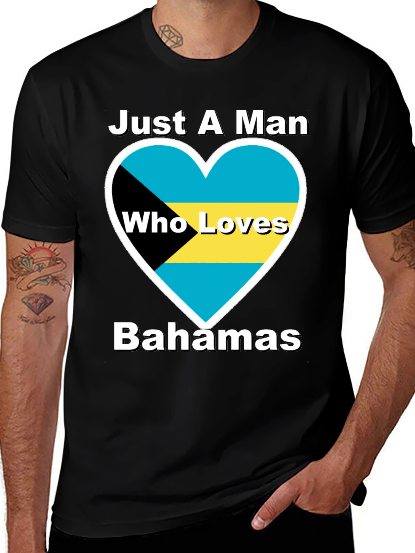 Bahamas Lover T-Shirt - Mens Black Tee