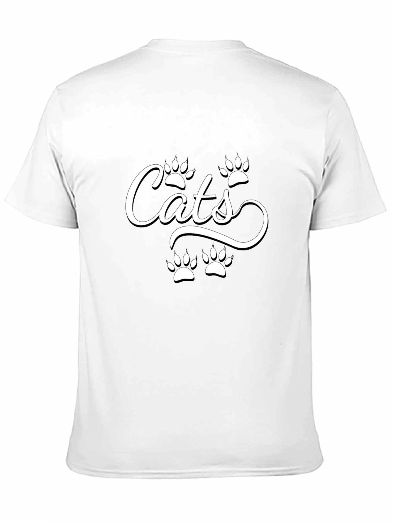 Cats Paw Print T-Shirt - Black