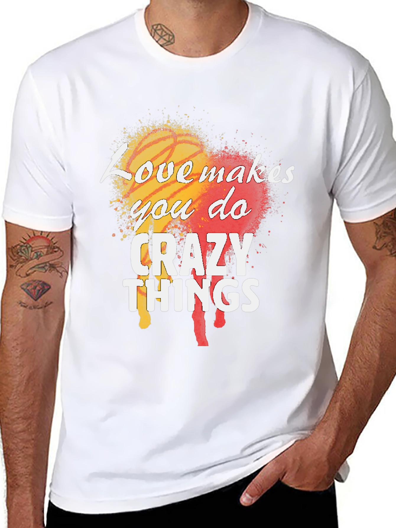 Love Makes You Do Crazy Things Mens Black T-Shirt