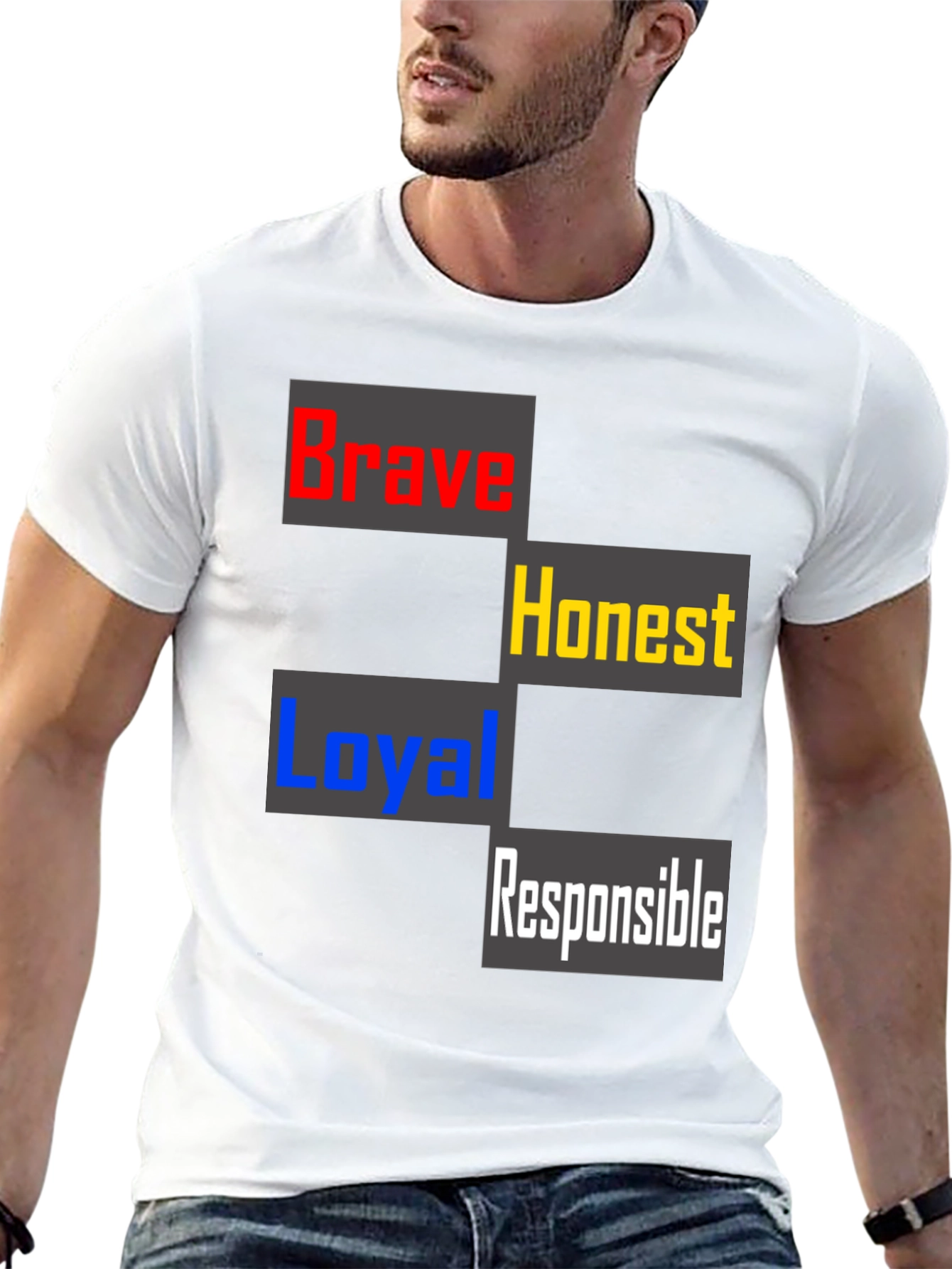 Brave Honest Loyal Responsible Mens T-Shirt
