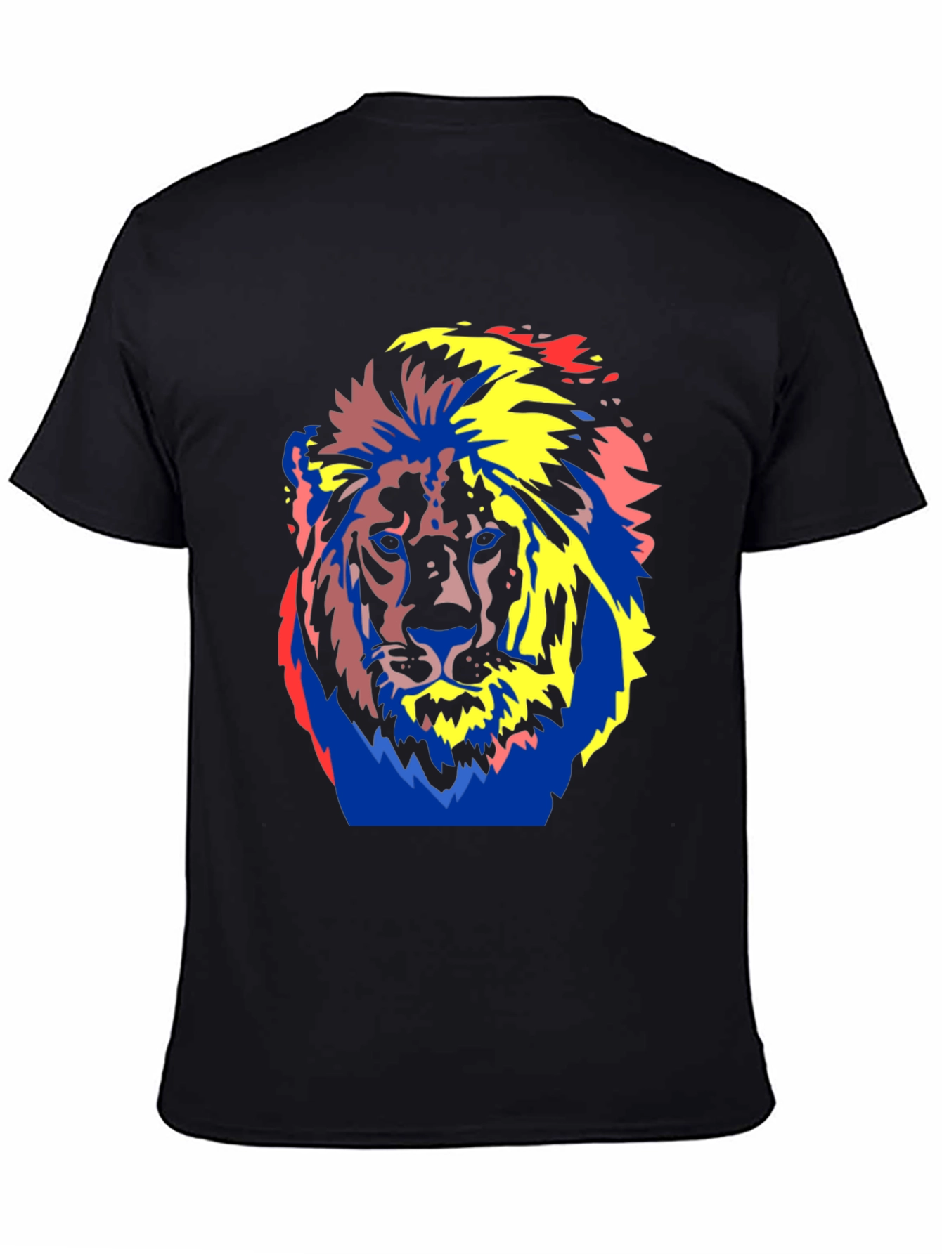 Bold Lion Graphic Tee - Black Cotton T-Shirt