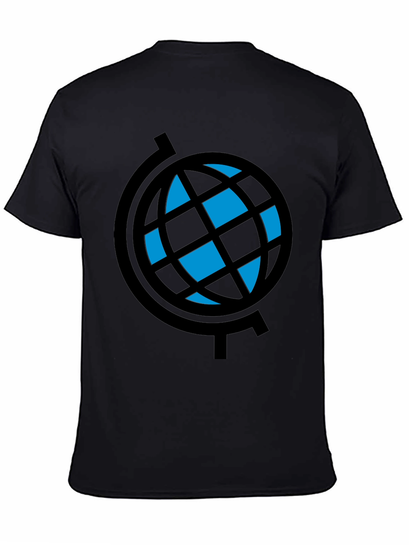 Globe Graphic T-Shirt - Black Crew Neck Tee