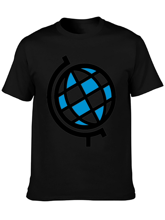 Globe Graphic T-Shirt - Black Crew Neck Tee