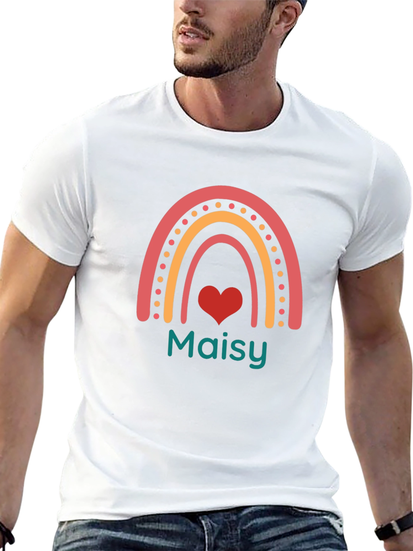 Maisy Rainbow Heart Personalized T-Shirt