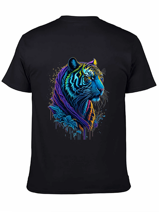 Neon Tiger Graphic Tee - Mens Black T-Shirt
