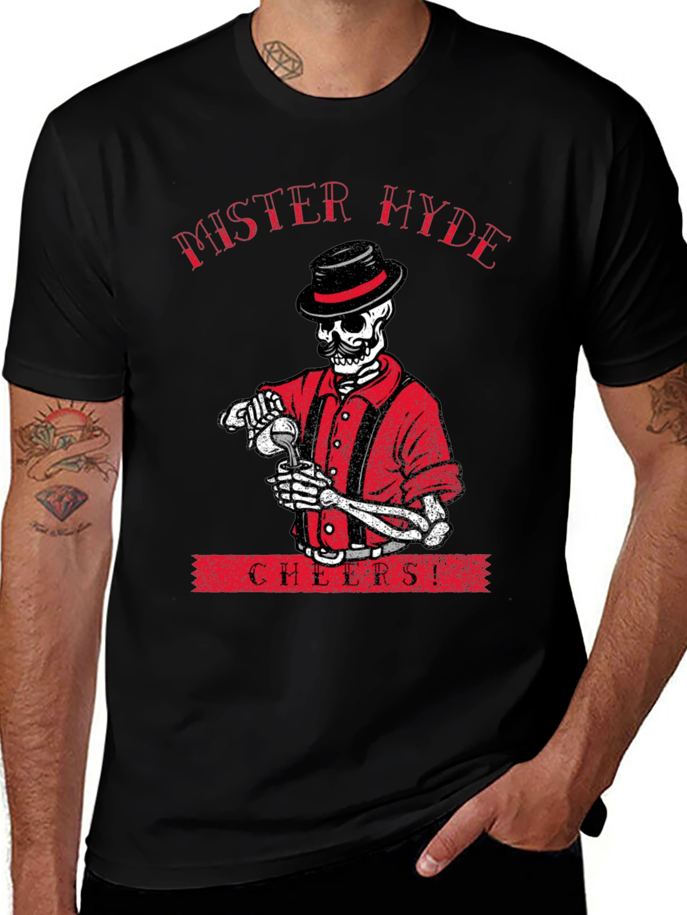 Mister Hyde Skeleton Graphic Tee - Cheers!