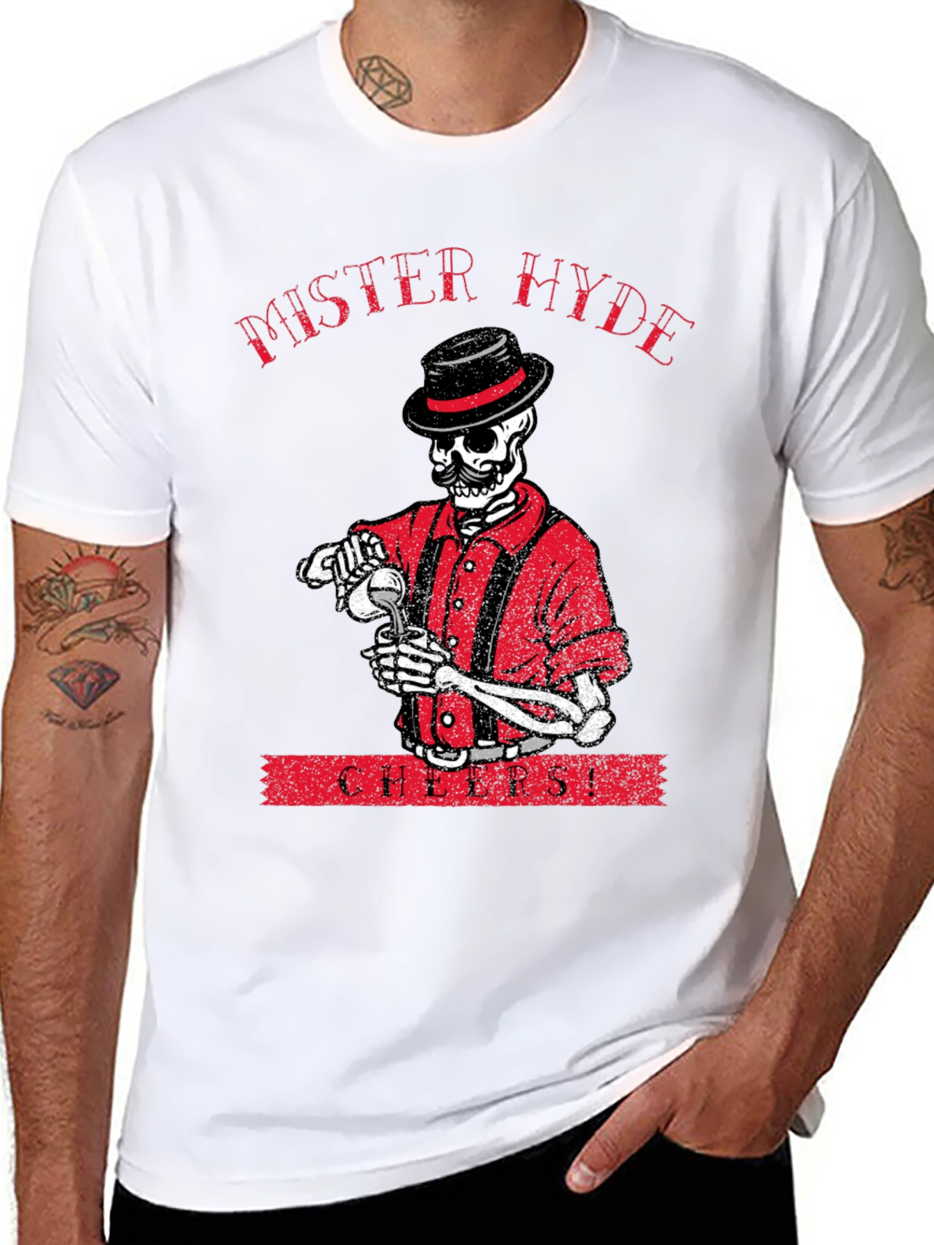 Mister Hyde Skeleton Graphic Tee - Cheers!