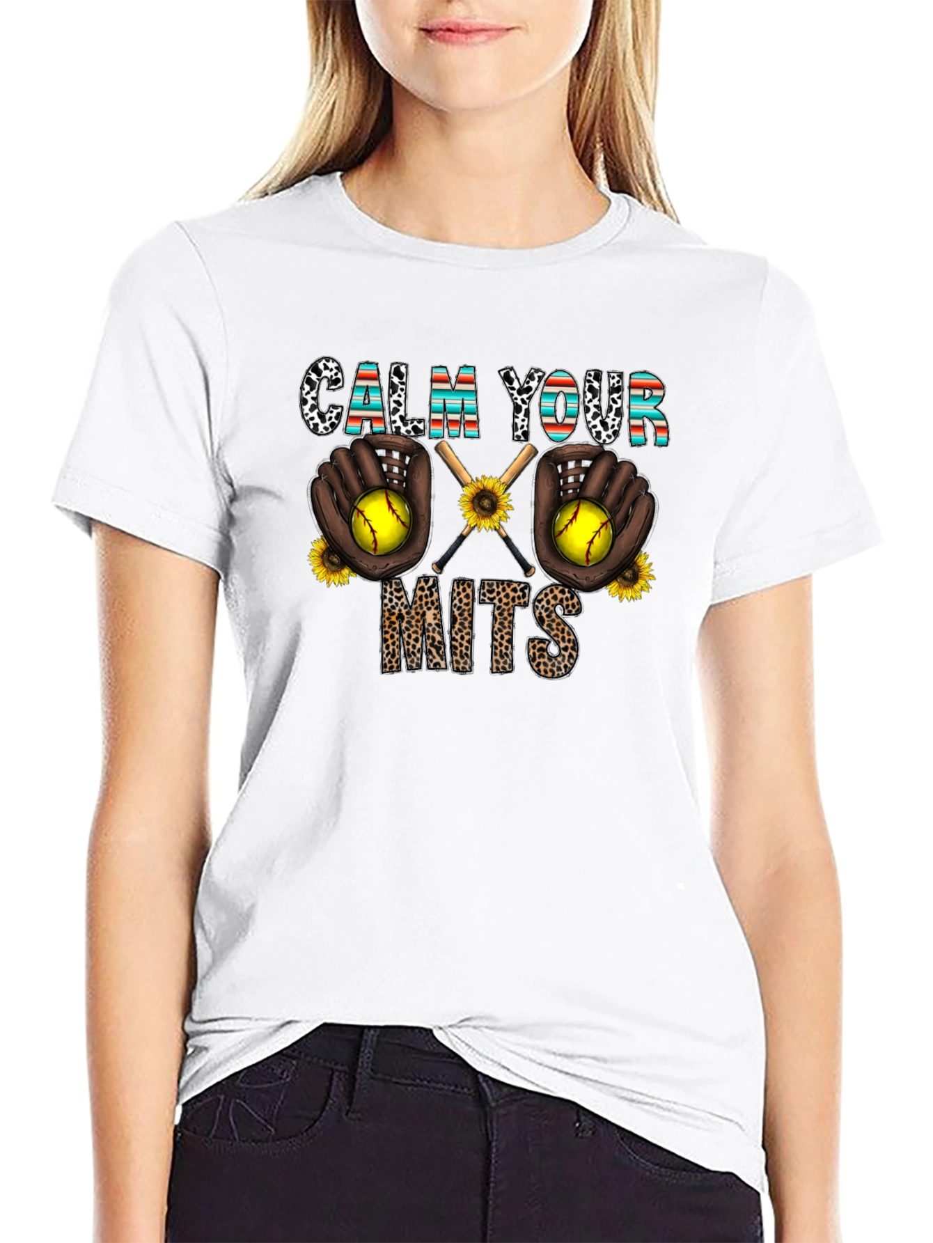 Calm Your Mits Softball Graphic Tee
