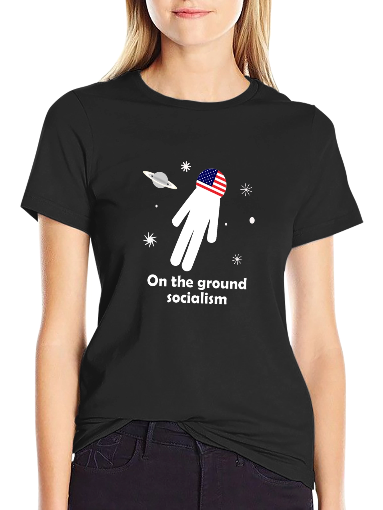 Space Exploration Anti-Socialism Graphic T-Shirt