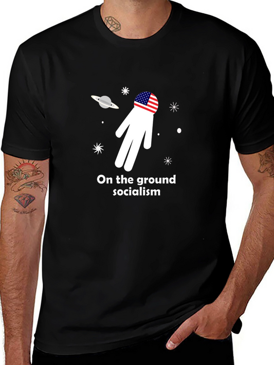 Space Exploration Anti-Socialism Graphic T-Shirt