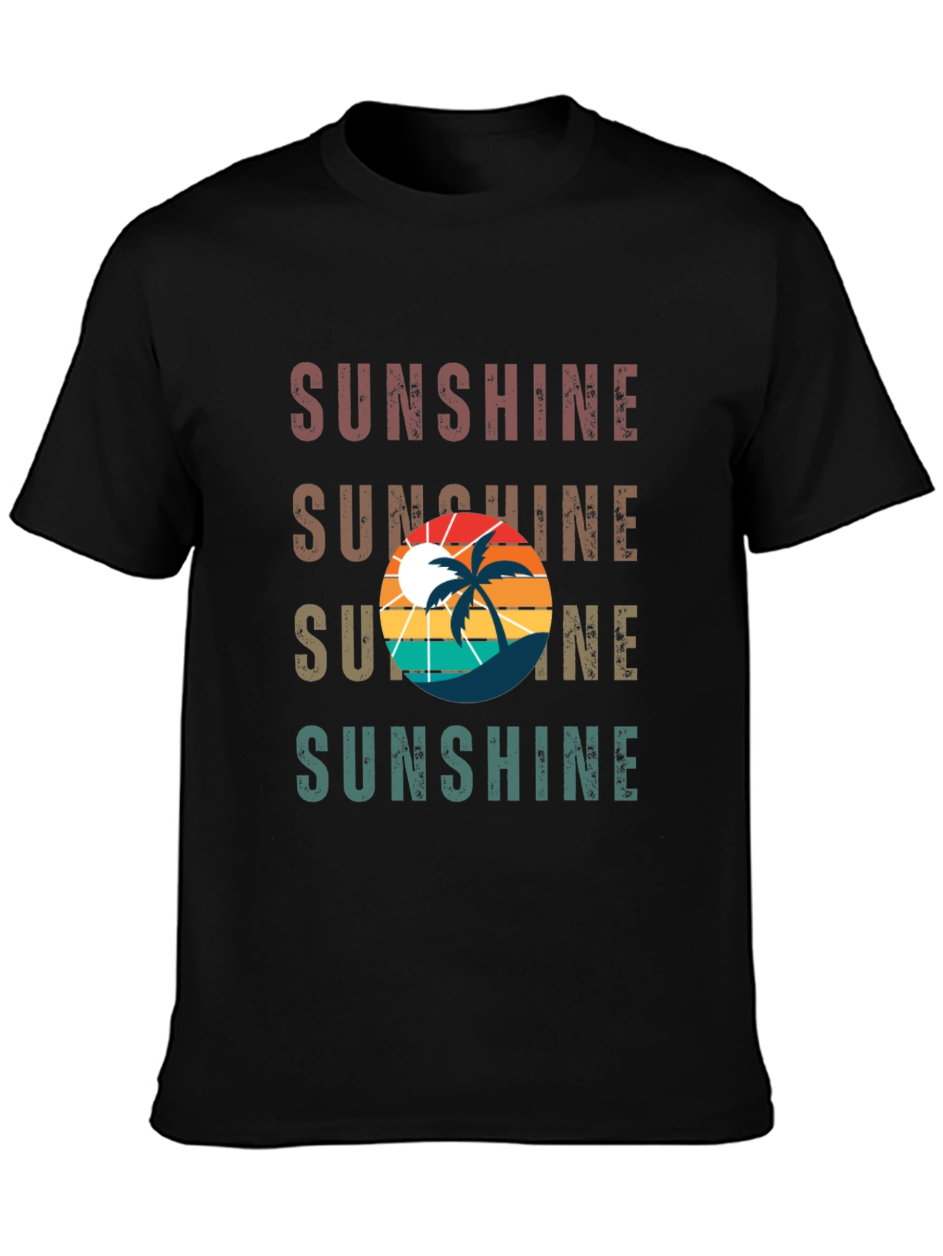 Sunshine Palm Graphic Tee - Retro Summer Vibes