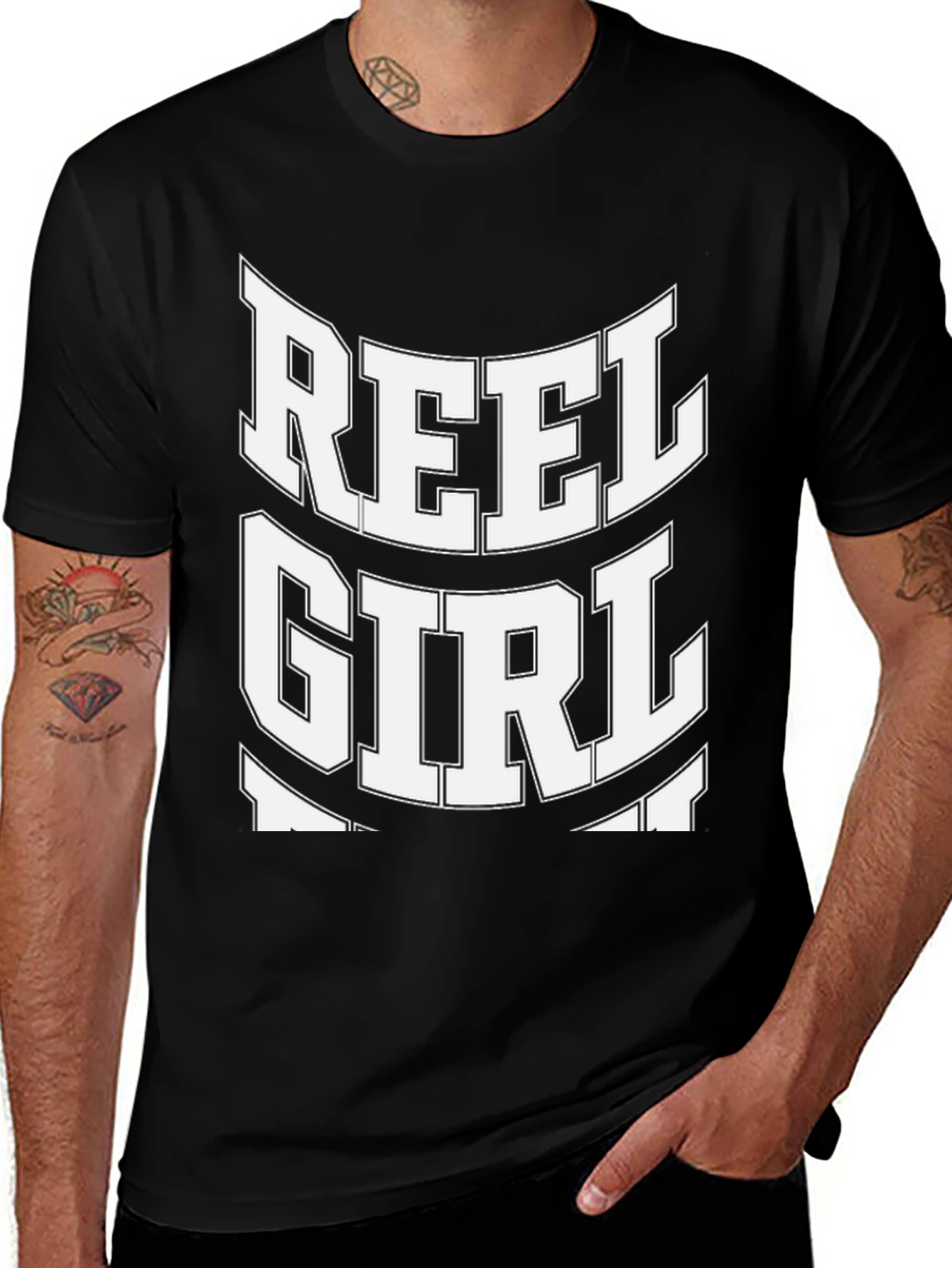 Reel Girl T-Shirt - Black Cotton Graphic Tee