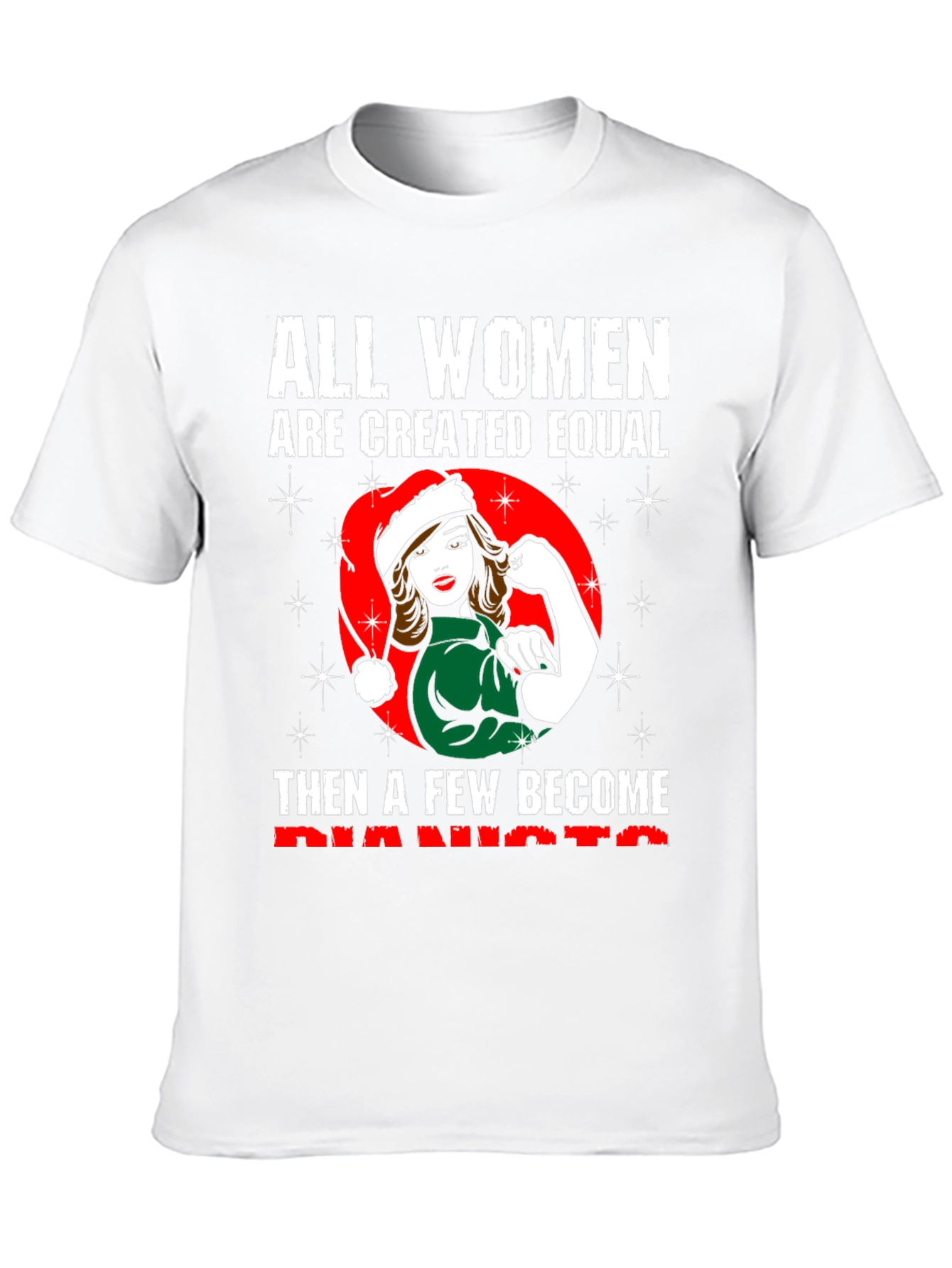 Feminist Santa Pianist Womens T-Shirt