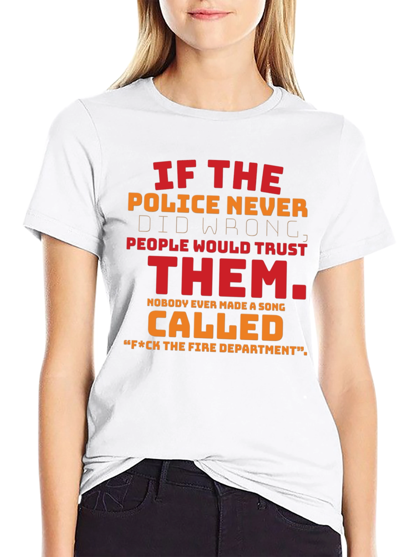 Funny Police & Fire Department T-Shirt