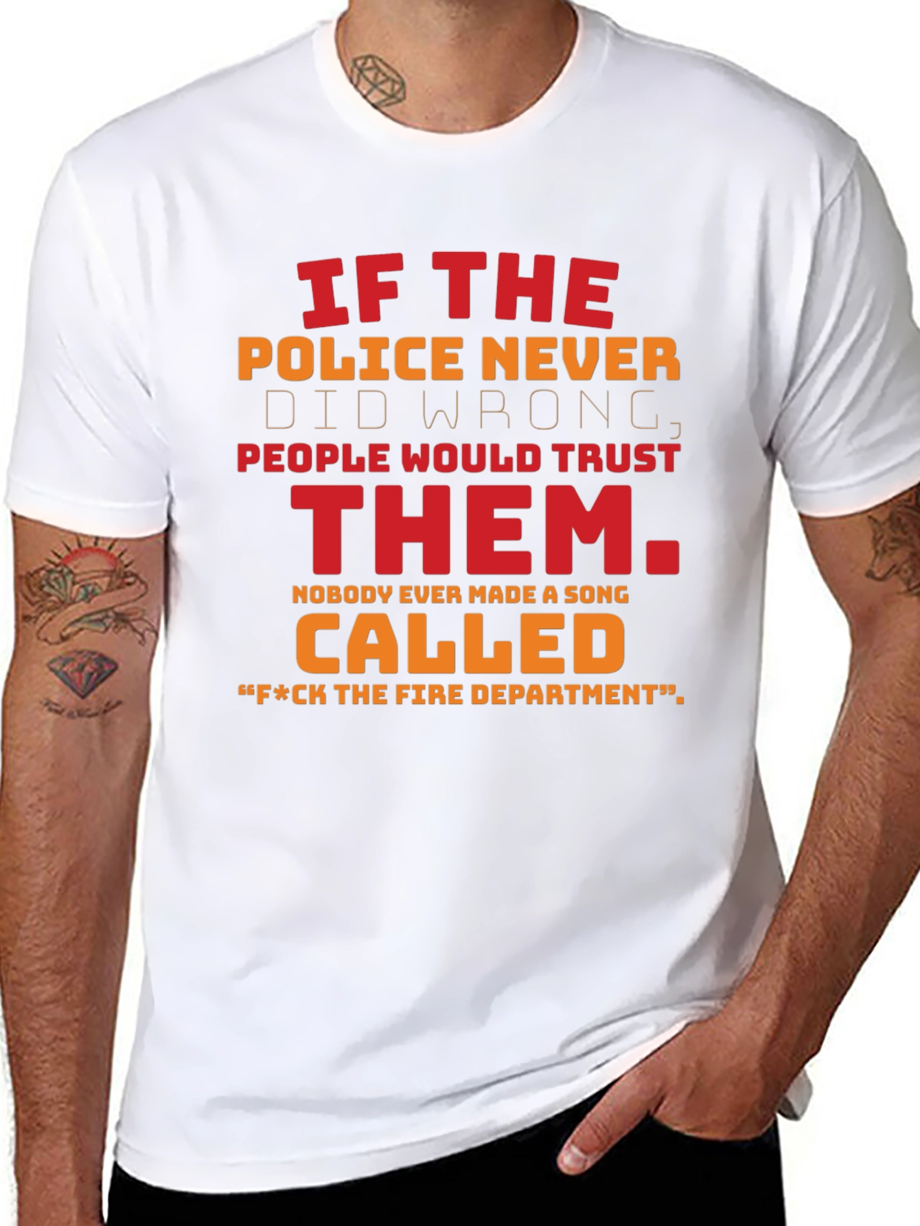 Funny Police & Fire Department T-Shirt