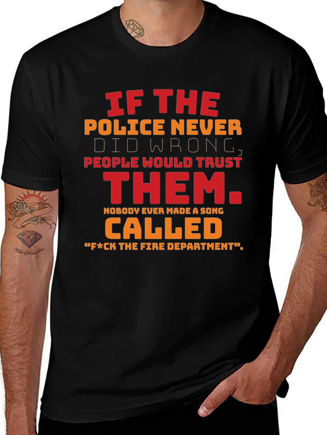 Funny Police & Fire Department T-Shirt