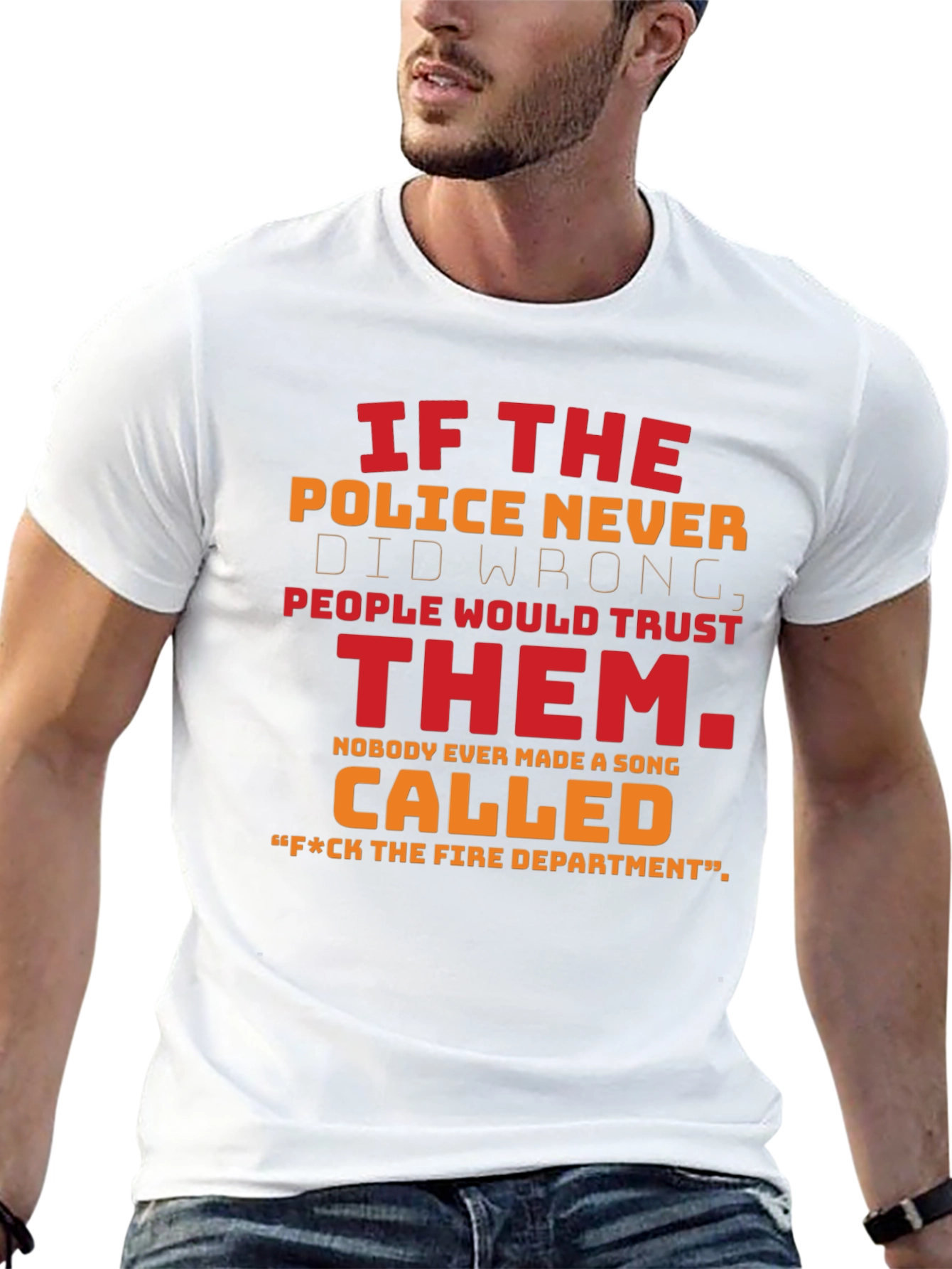 Funny Police & Fire Department T-Shirt