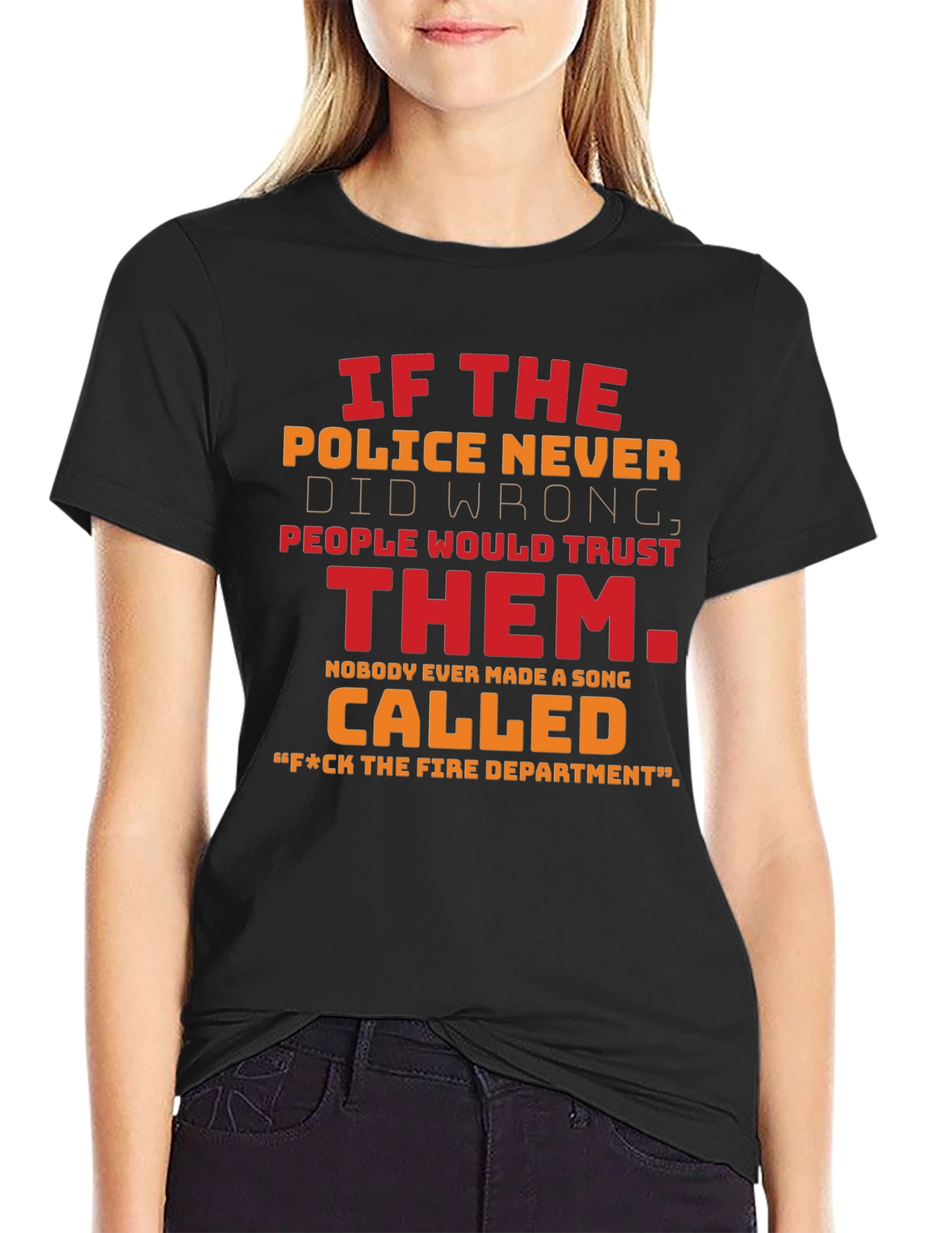 Funny Police & Fire Department T-Shirt