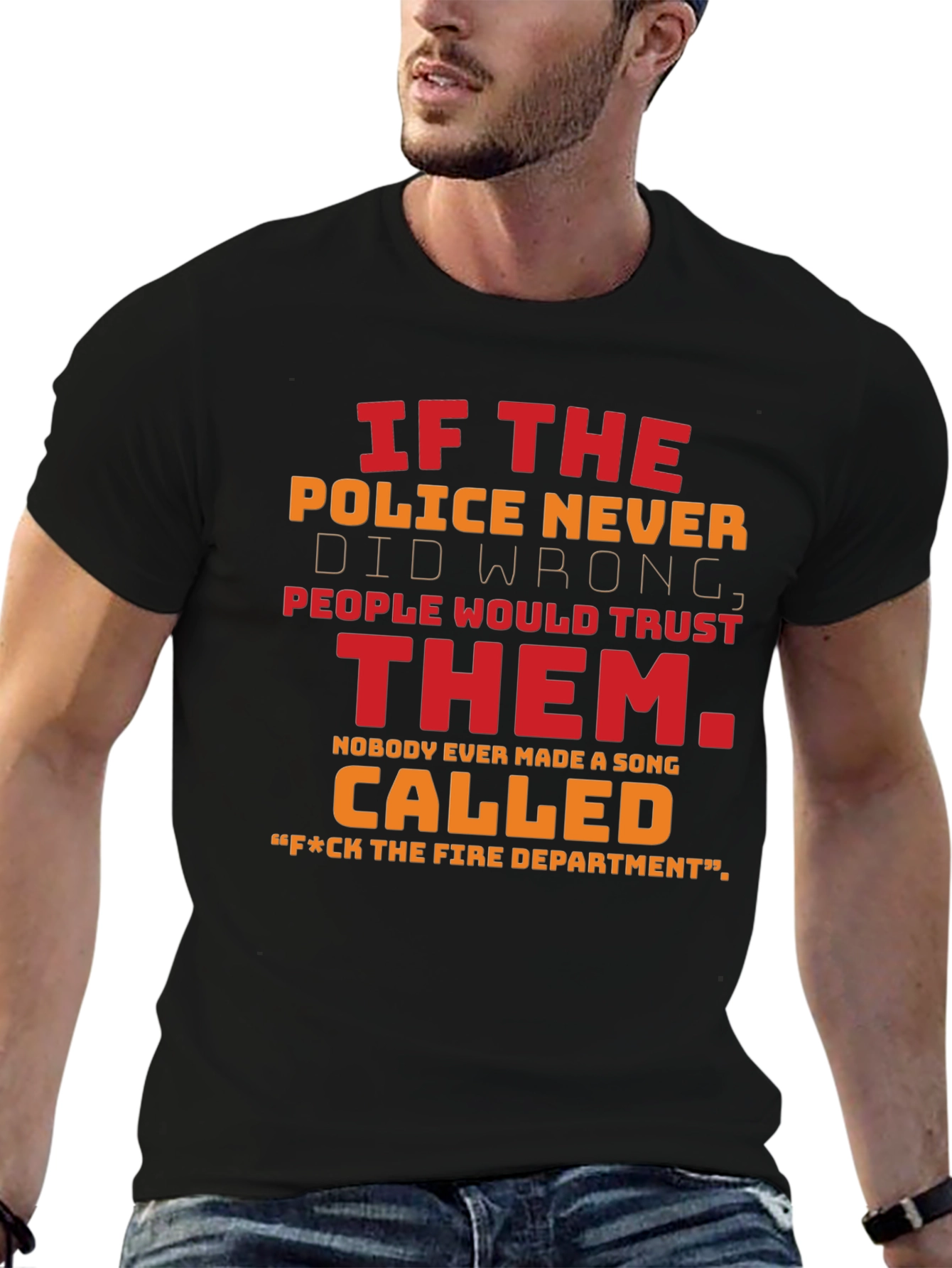 Funny Police & Fire Department T-Shirt