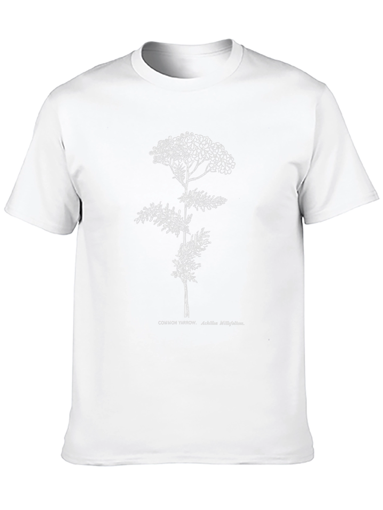 Botanical Yarrow Graphic Black T-Shirt