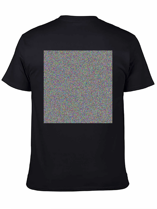 Mens Black T-Shirt with Colorful Geometric Design