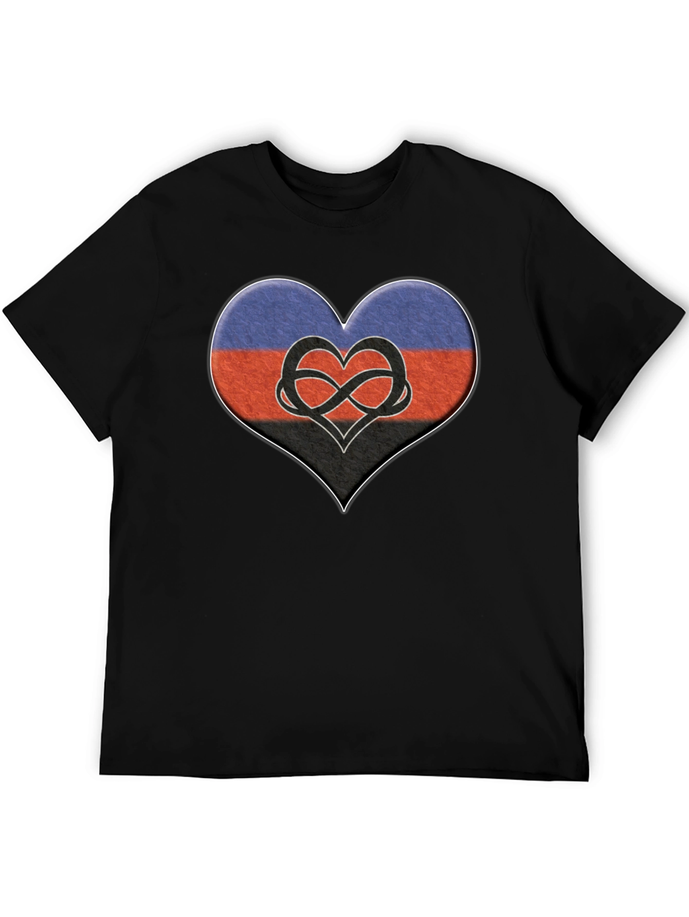 Polyamory Heart Flag T-Shirt - Black