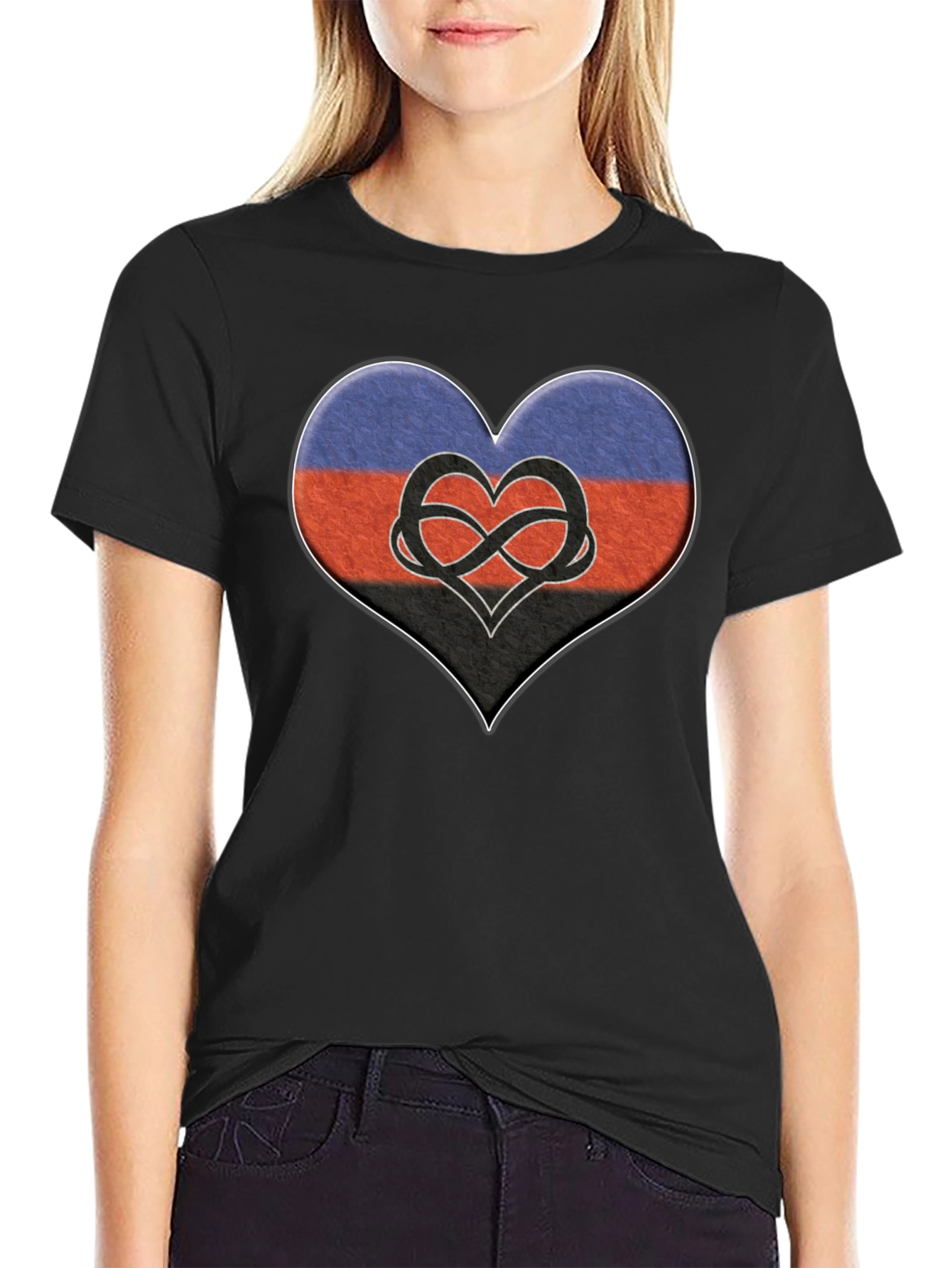 Polyamory Heart Flag T-Shirt - Black