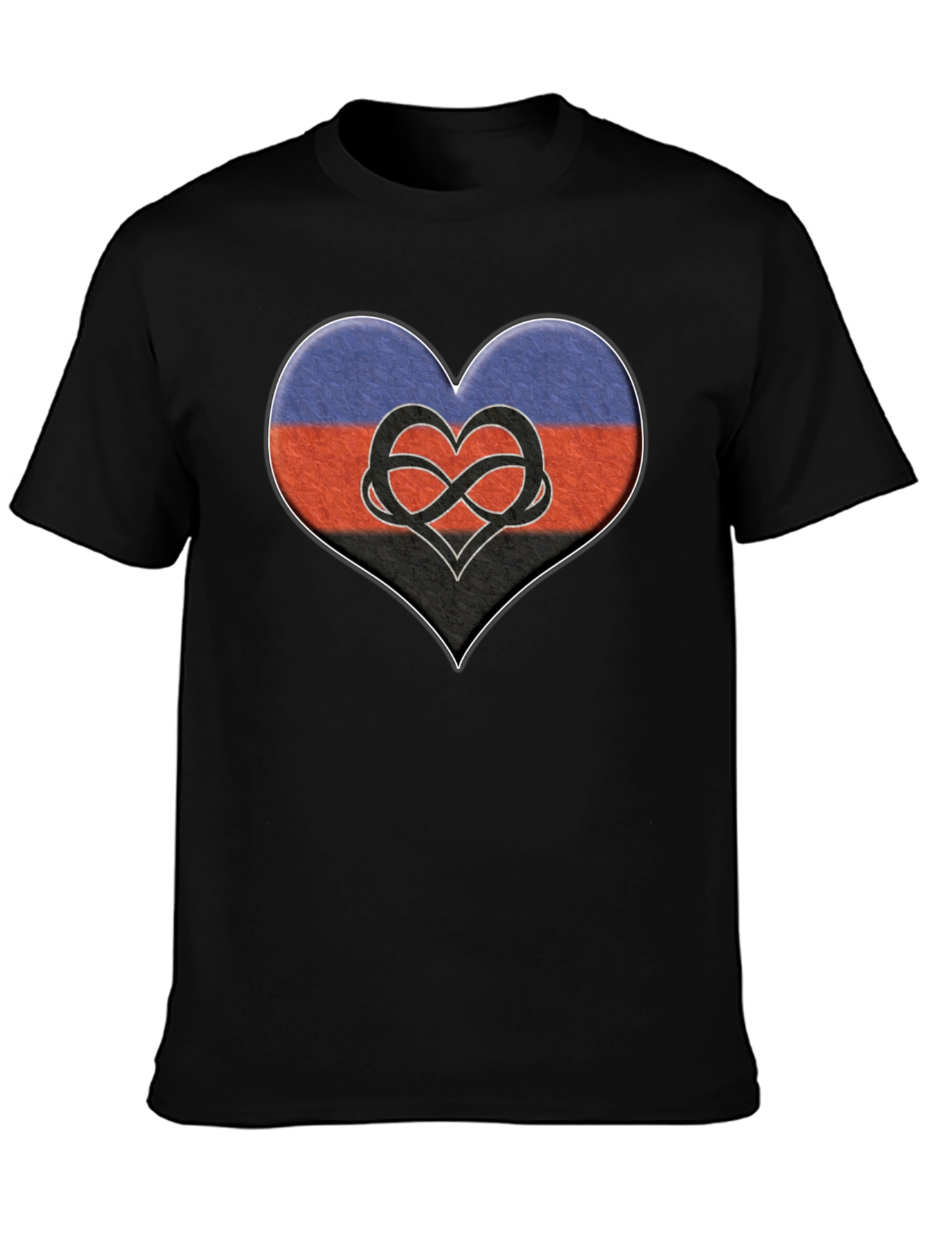 Polyamory Heart Flag T-Shirt - Black