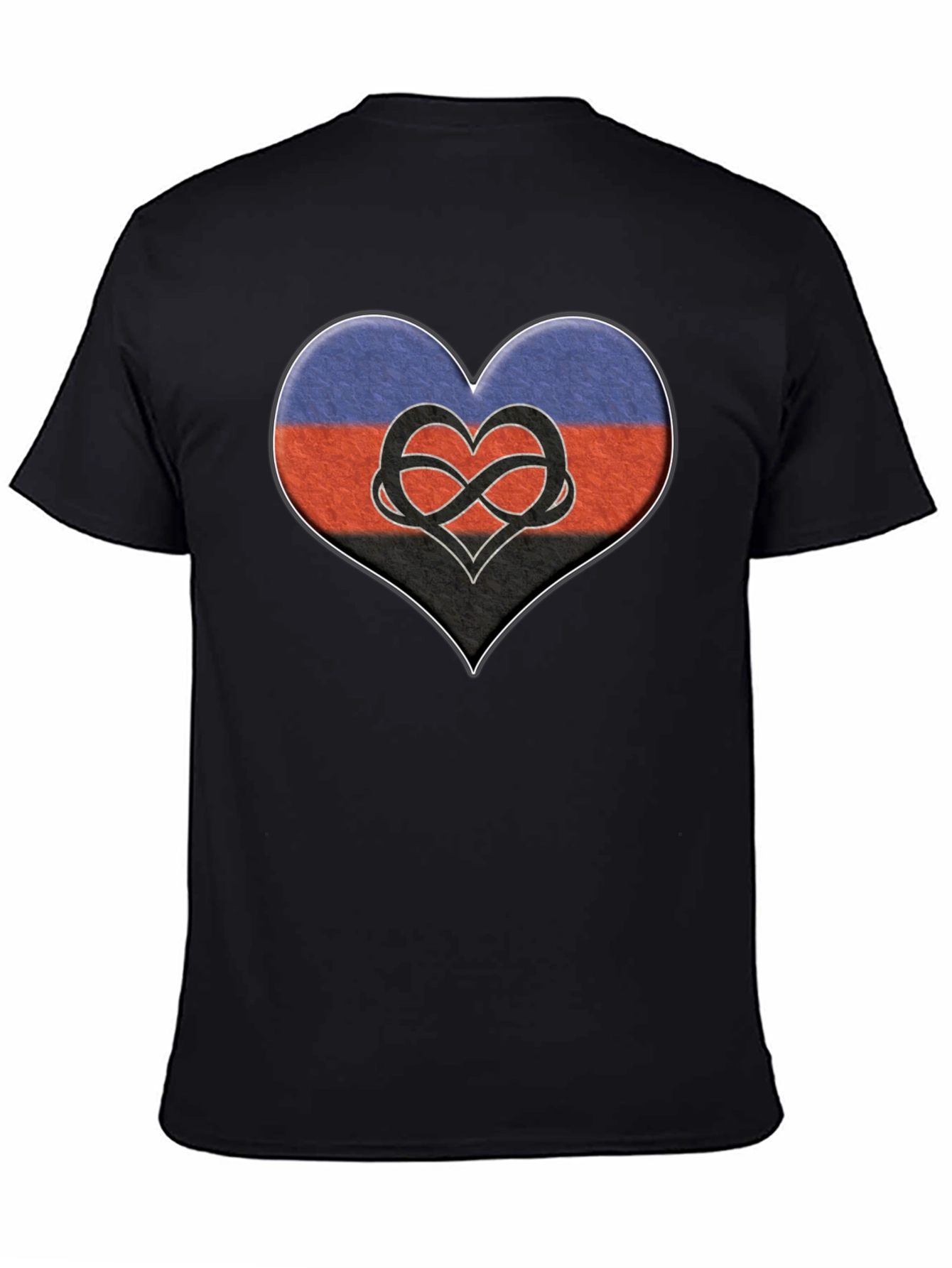 Polyamory Heart Flag T-Shirt - Black