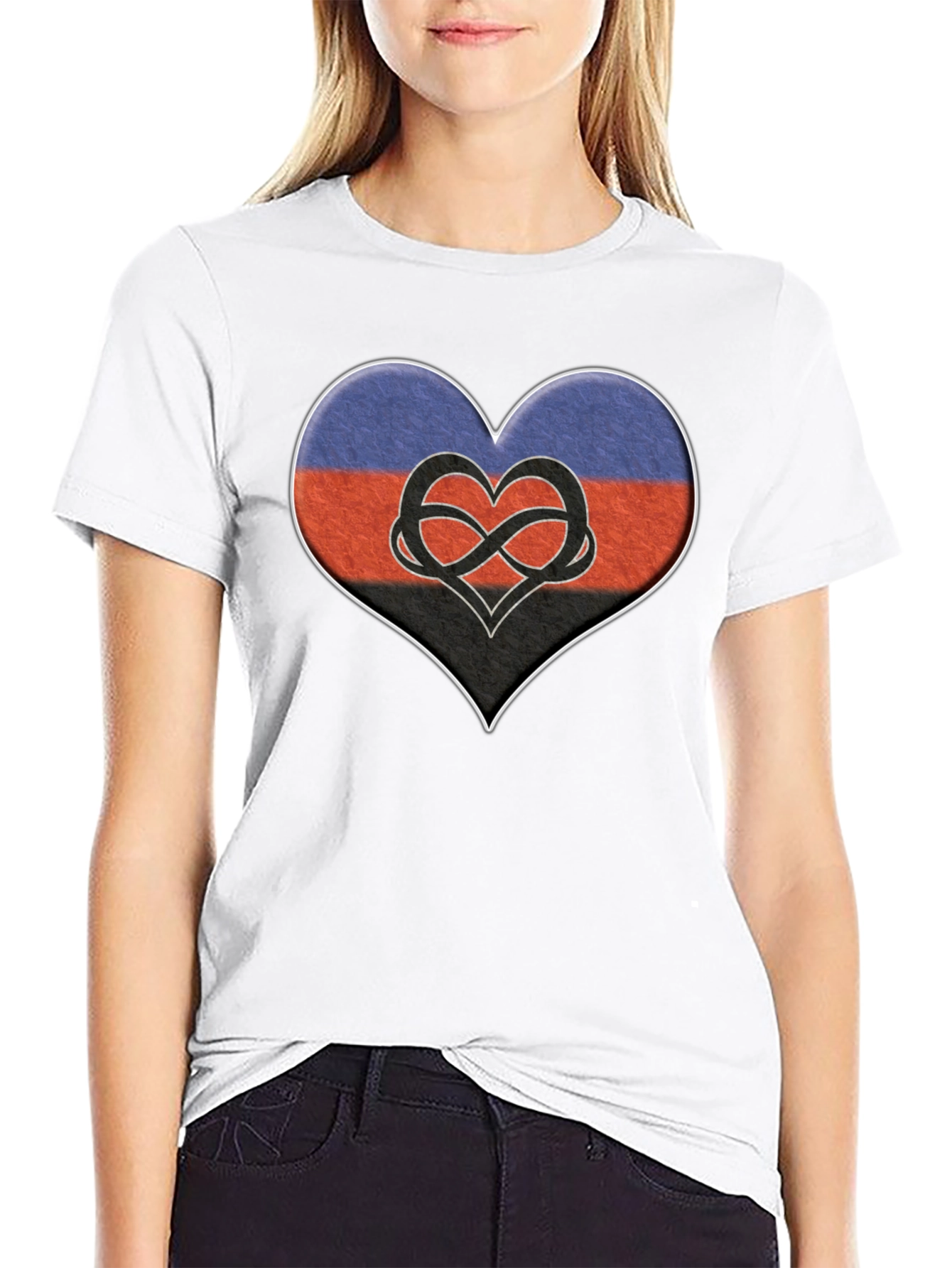 Polyamory Heart Flag T-Shirt - Black