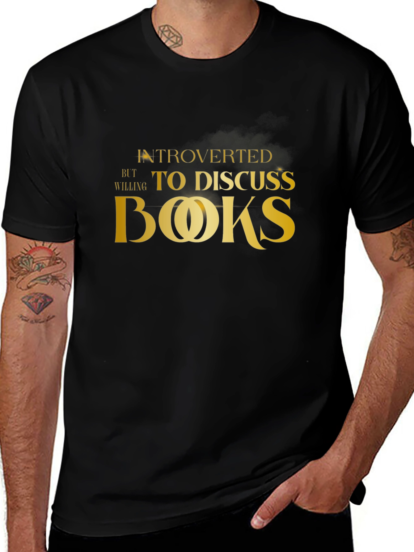 Introverted Books T-Shirt - Black Cotton Tee