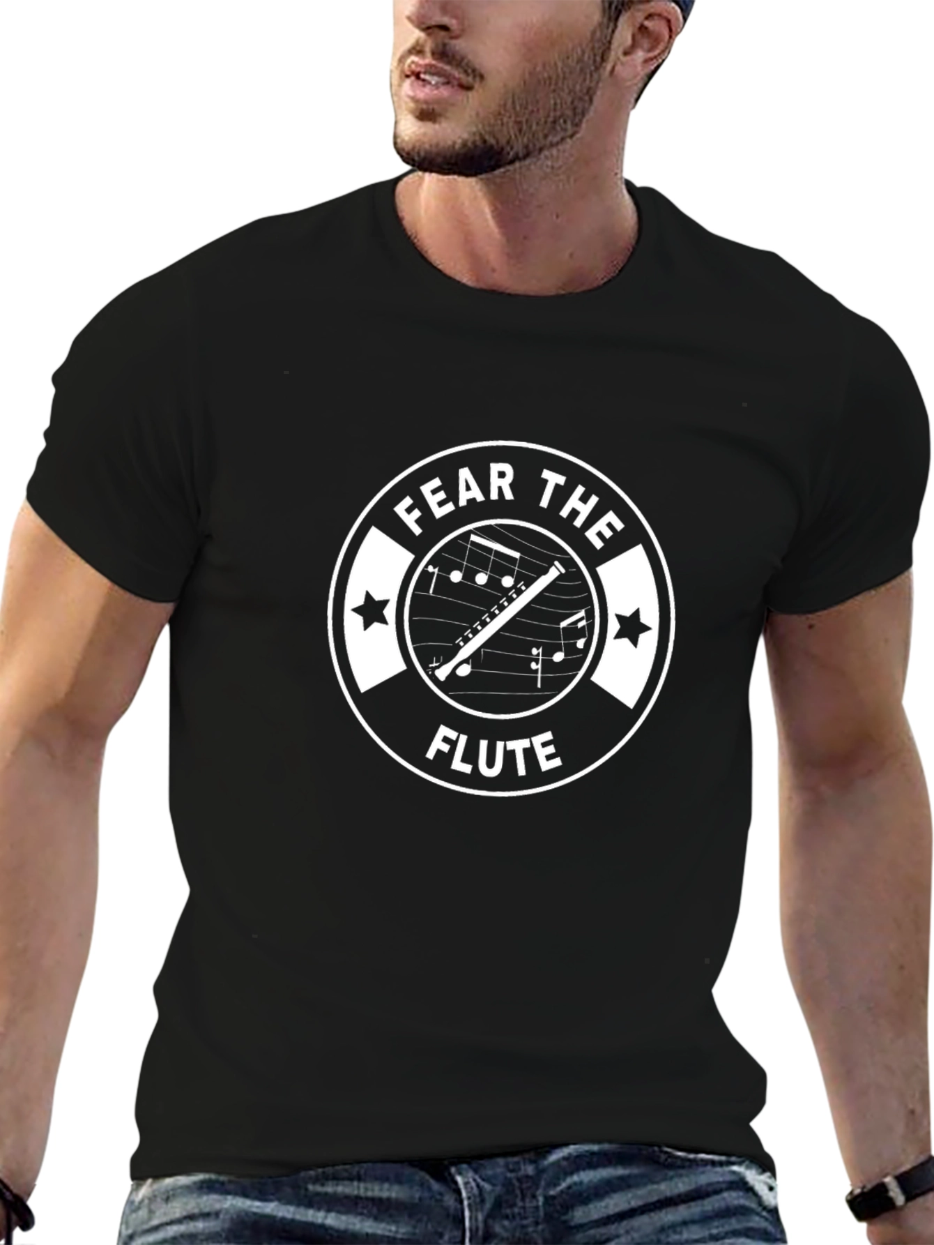 Fear the Flute Black Graphic Tee