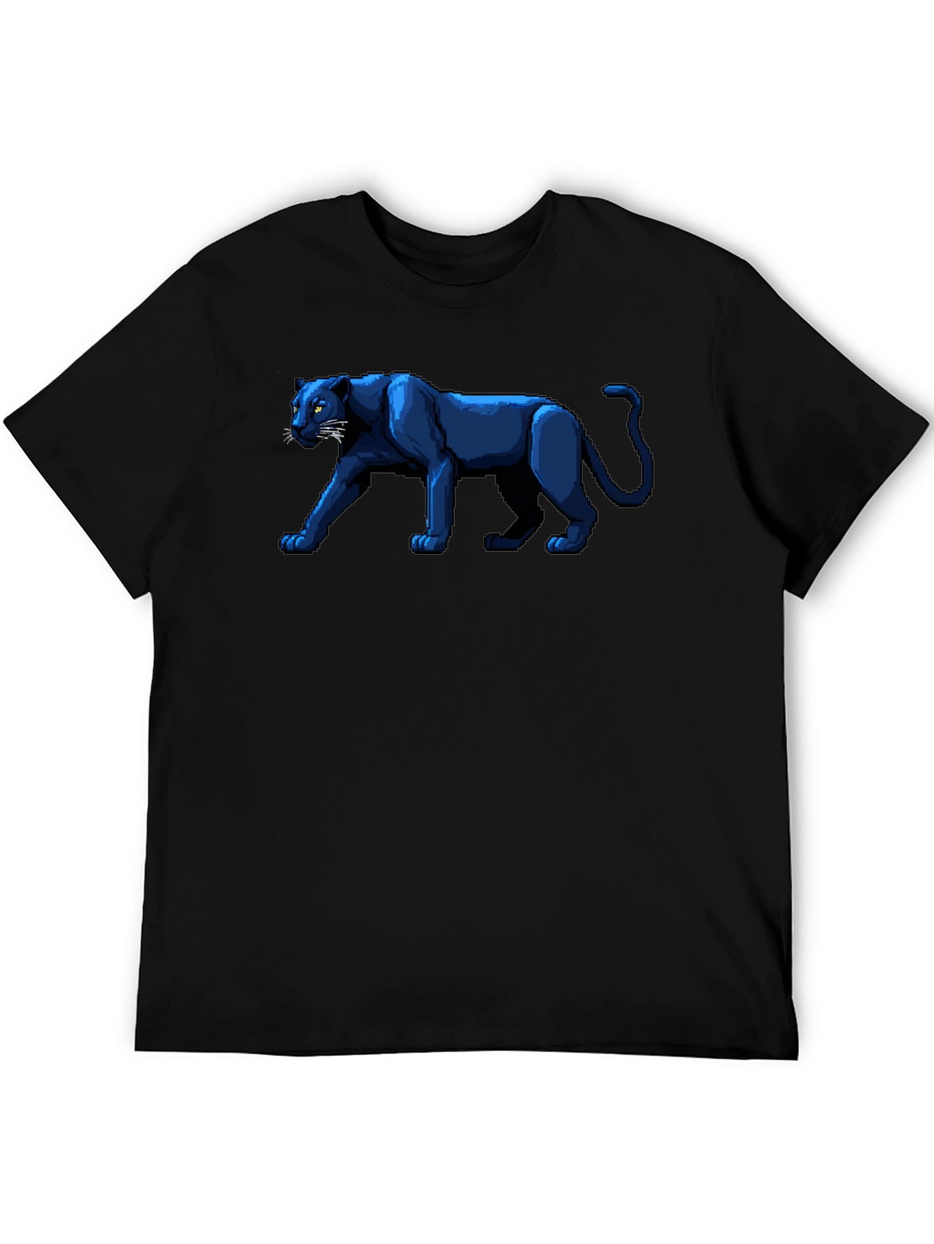 Pixel Art Panther Black T-Shirt