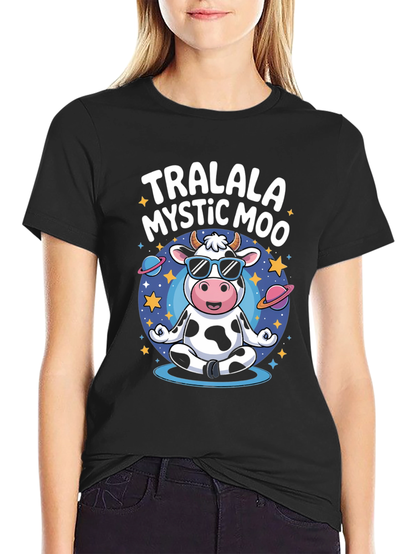 TralaLa Mystic Moo Black T-Shirt
