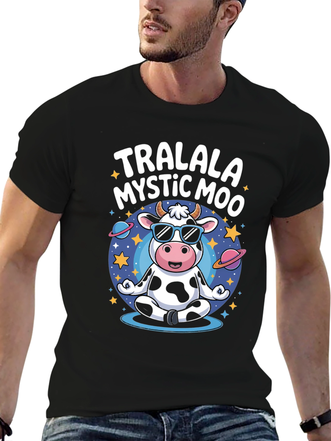 TralaLa Mystic Moo Black T-Shirt