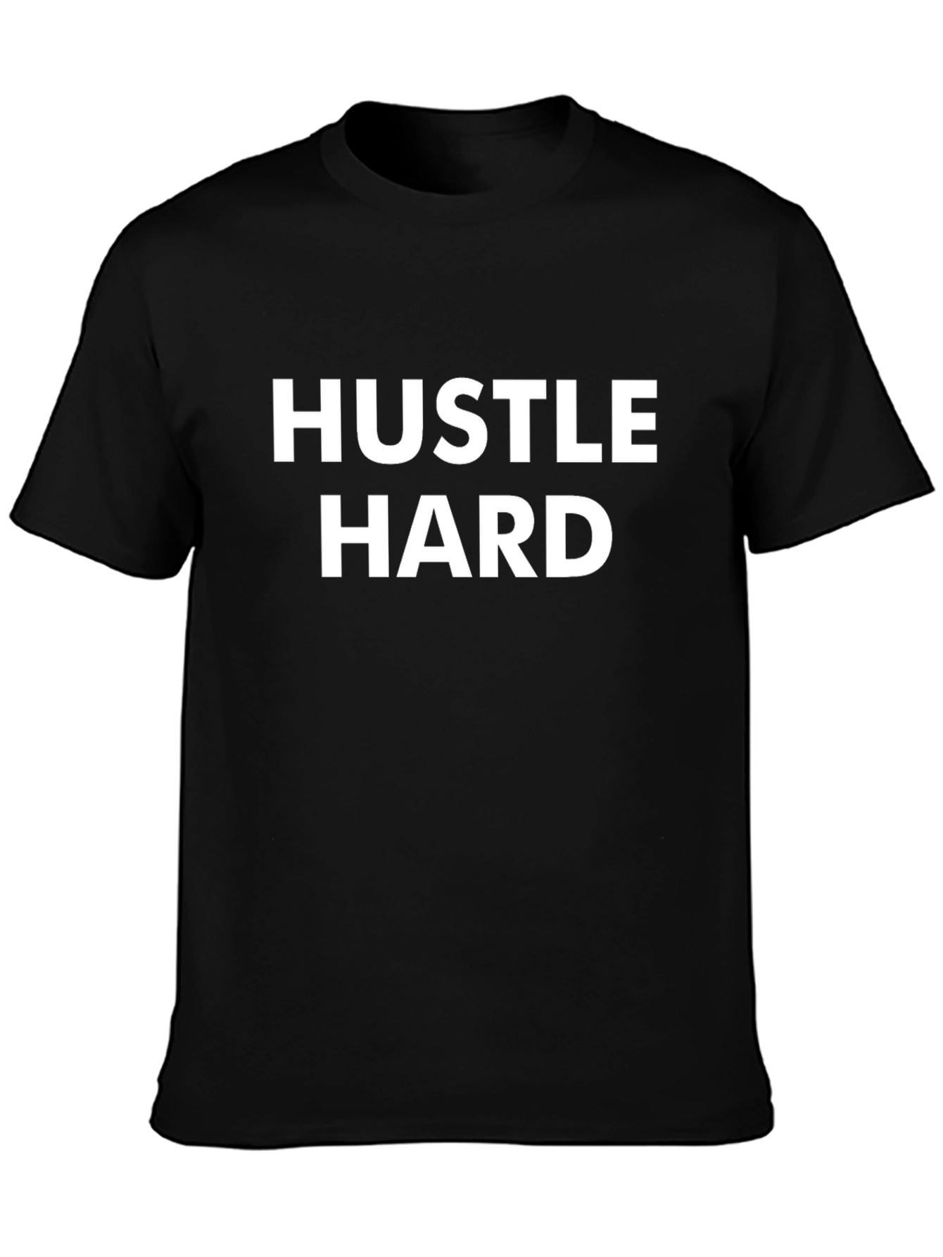 Hustle Hard Graphic Tee - Black Crew Neck T-Shirt