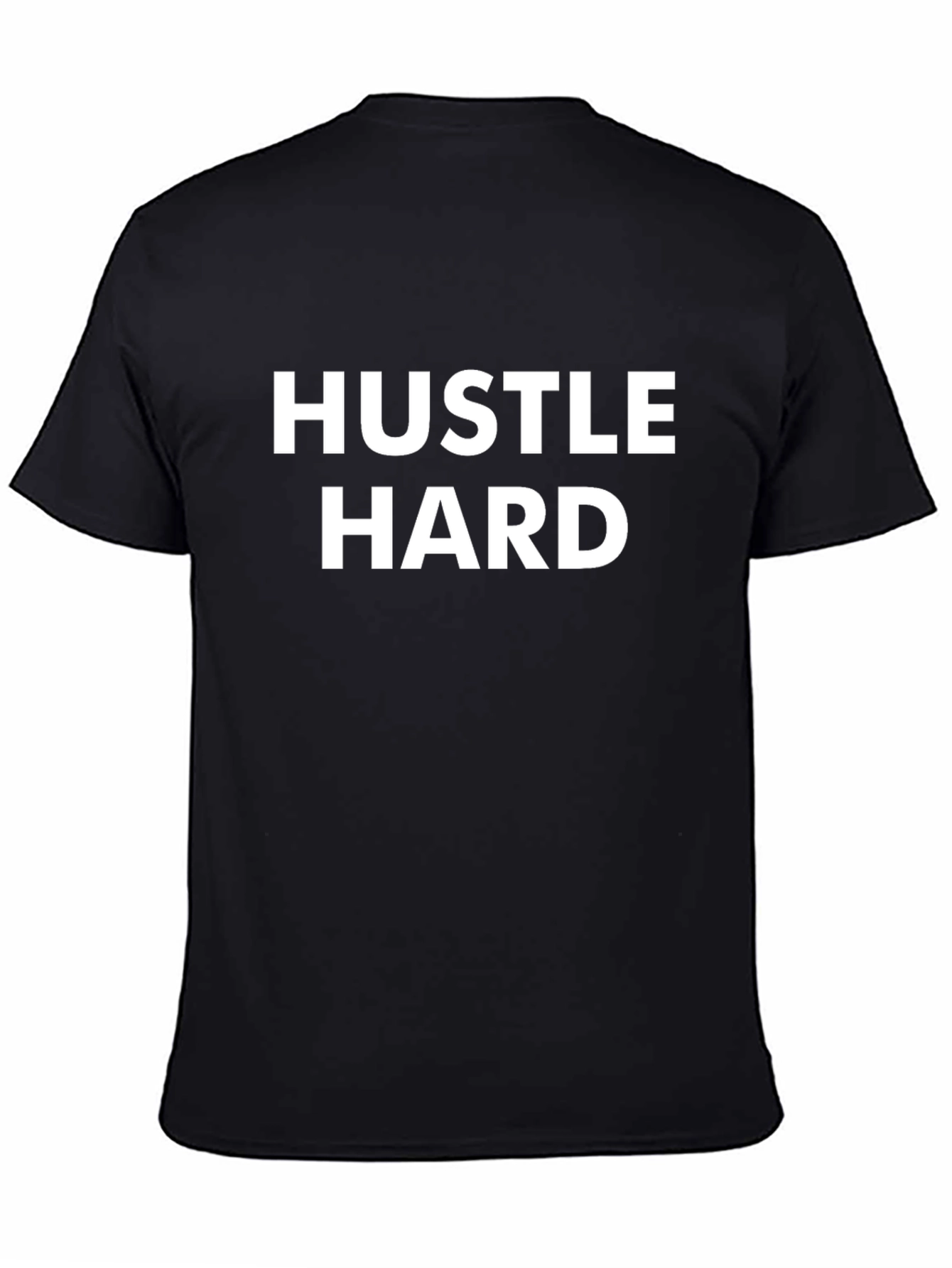 Hustle Hard Graphic Tee - Black Crew Neck T-Shirt