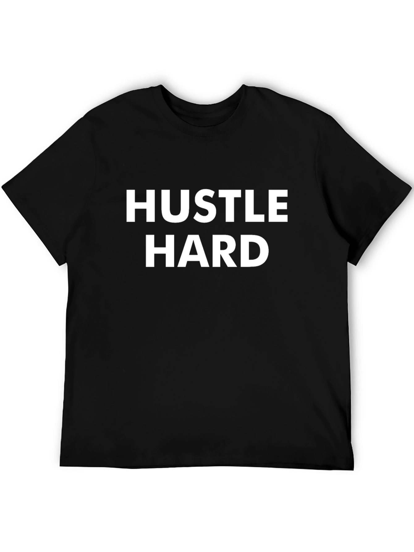 Hustle Hard Graphic Tee - Black Crew Neck T-Shirt