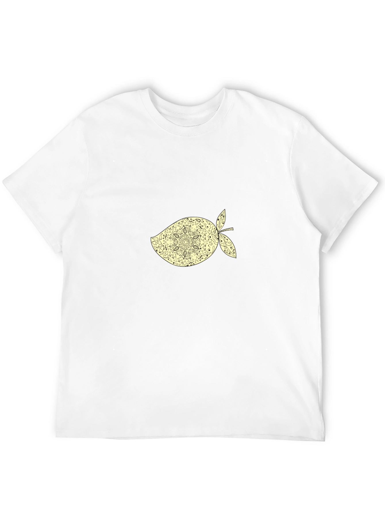 Black T-Shirt with Ornamental Mango Graphic