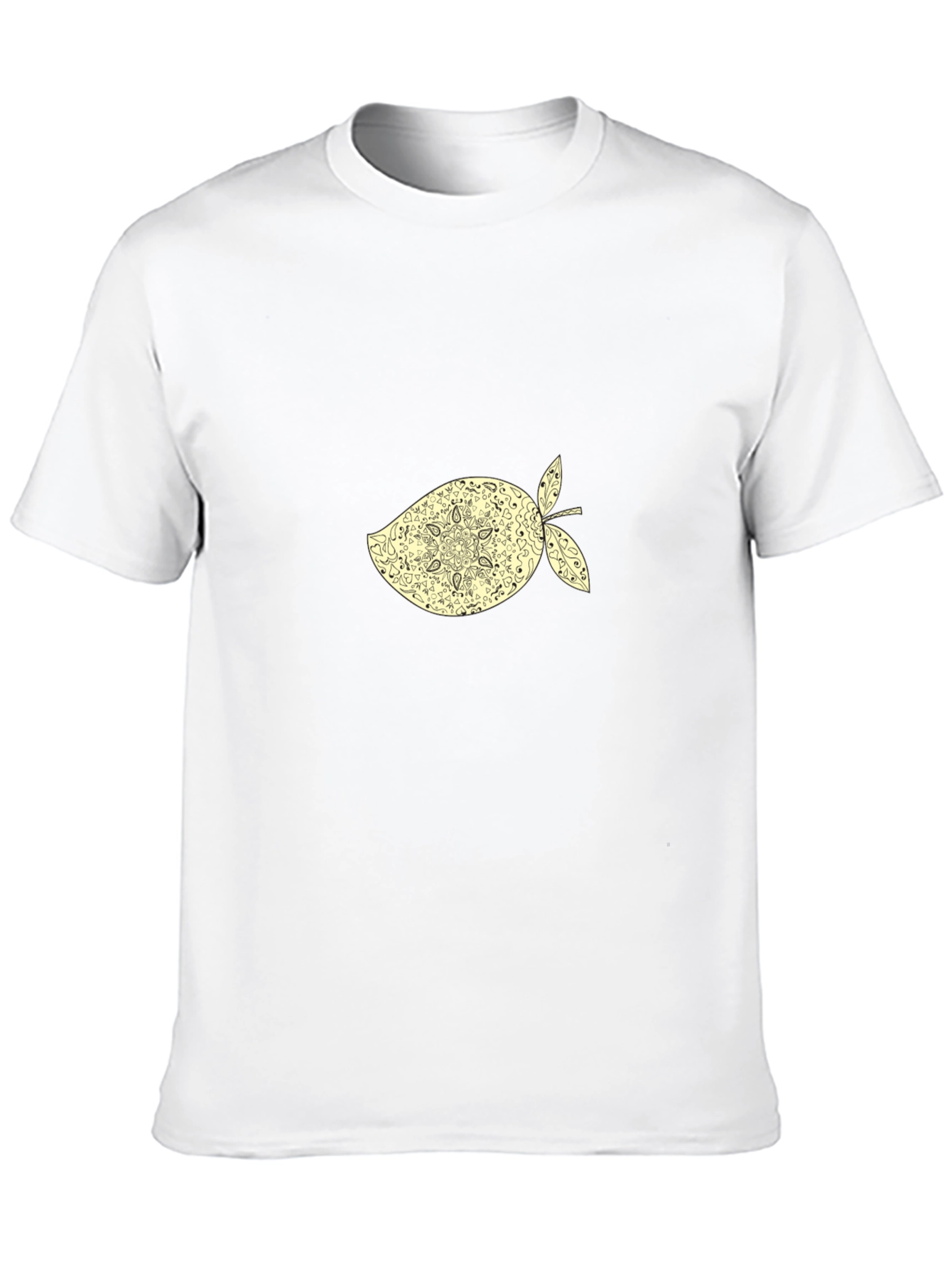 Black T-Shirt with Ornamental Mango Graphic