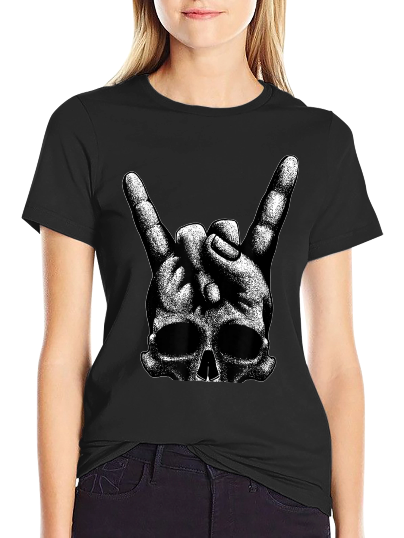Rock On Skull Graphic T-Shirt